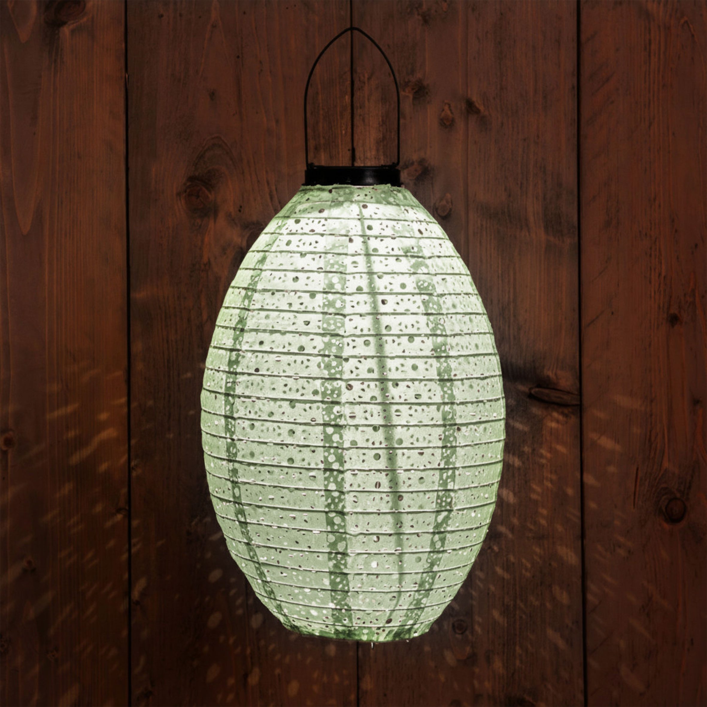 Spetebo LED Lampion Solar Textil Laterne Garten Deko Beleuchtung, Einschaltautomatik, LED fest integriert, warm weiß, Solar betrieben