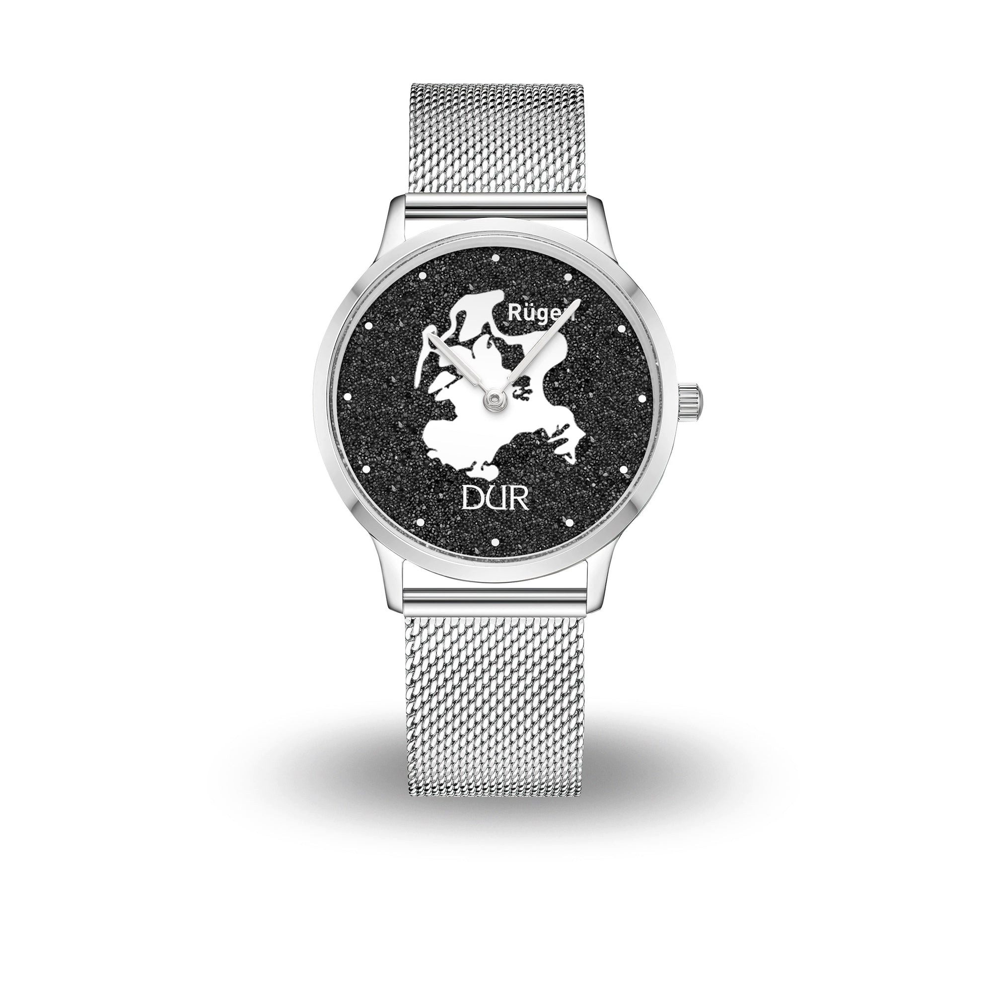 DUR Quarzuhr DUR Schmuck: Uhr 36er "Rügen" mit Lavasand, Mesh Band Edelstahl, DWE01