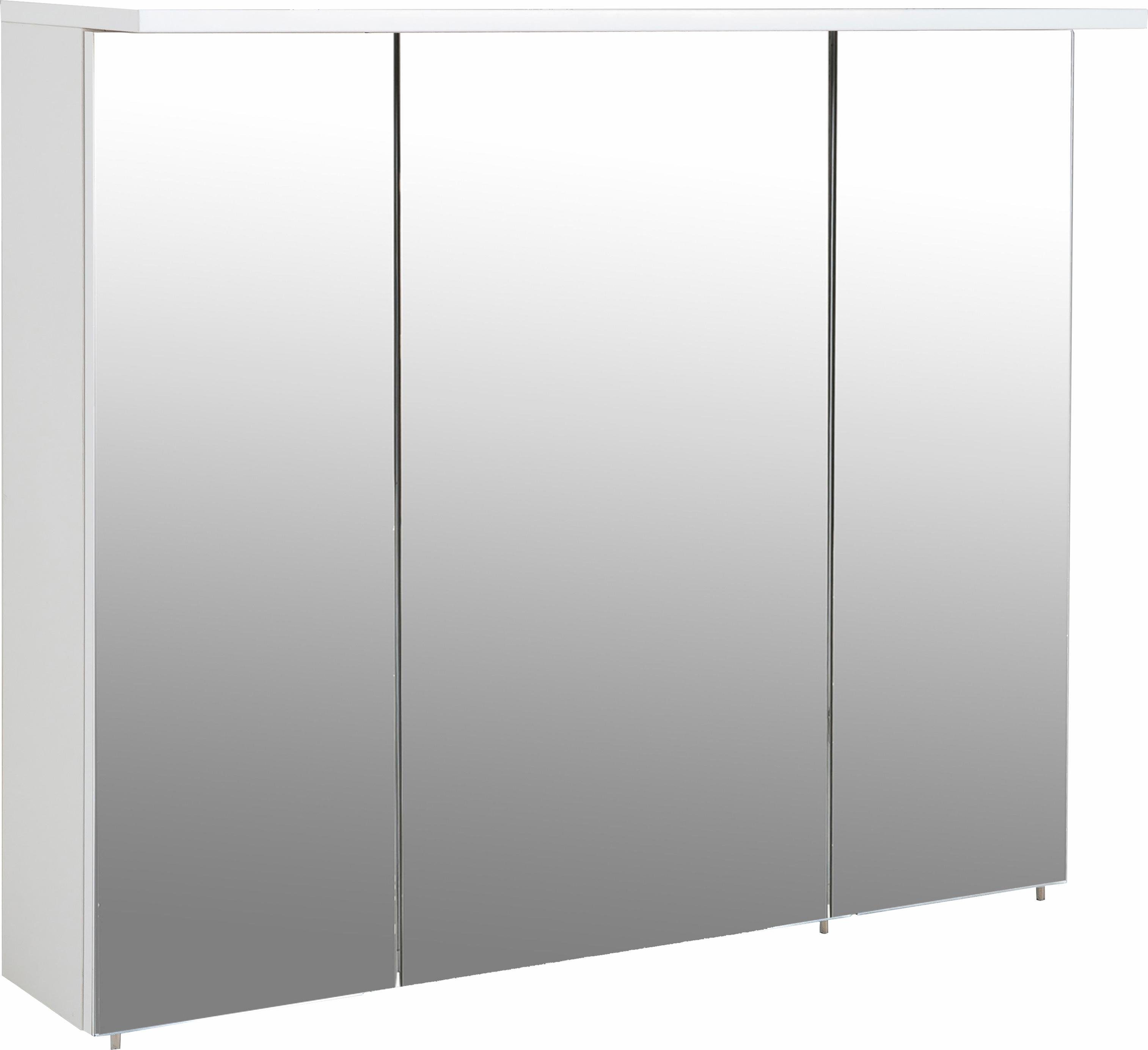 Schildmeyer Spiegelschrank Profil 16 Breite 90 cm, 3-türig, LED-Beleuchtung, Schalter-/Steckdosenbox