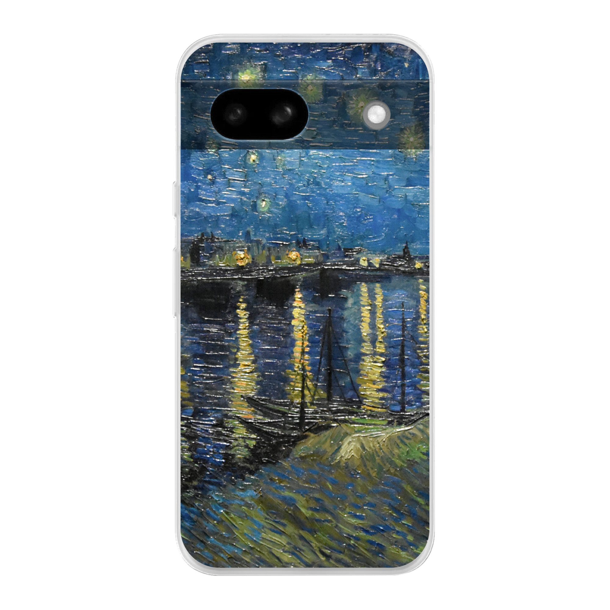 MuchoWow Handyhülle für Google Pixel 8a Sternennacht über der Rhone - Van Gogh - Kunst, Phone Case, Silikon, Schutzhülle Dünn