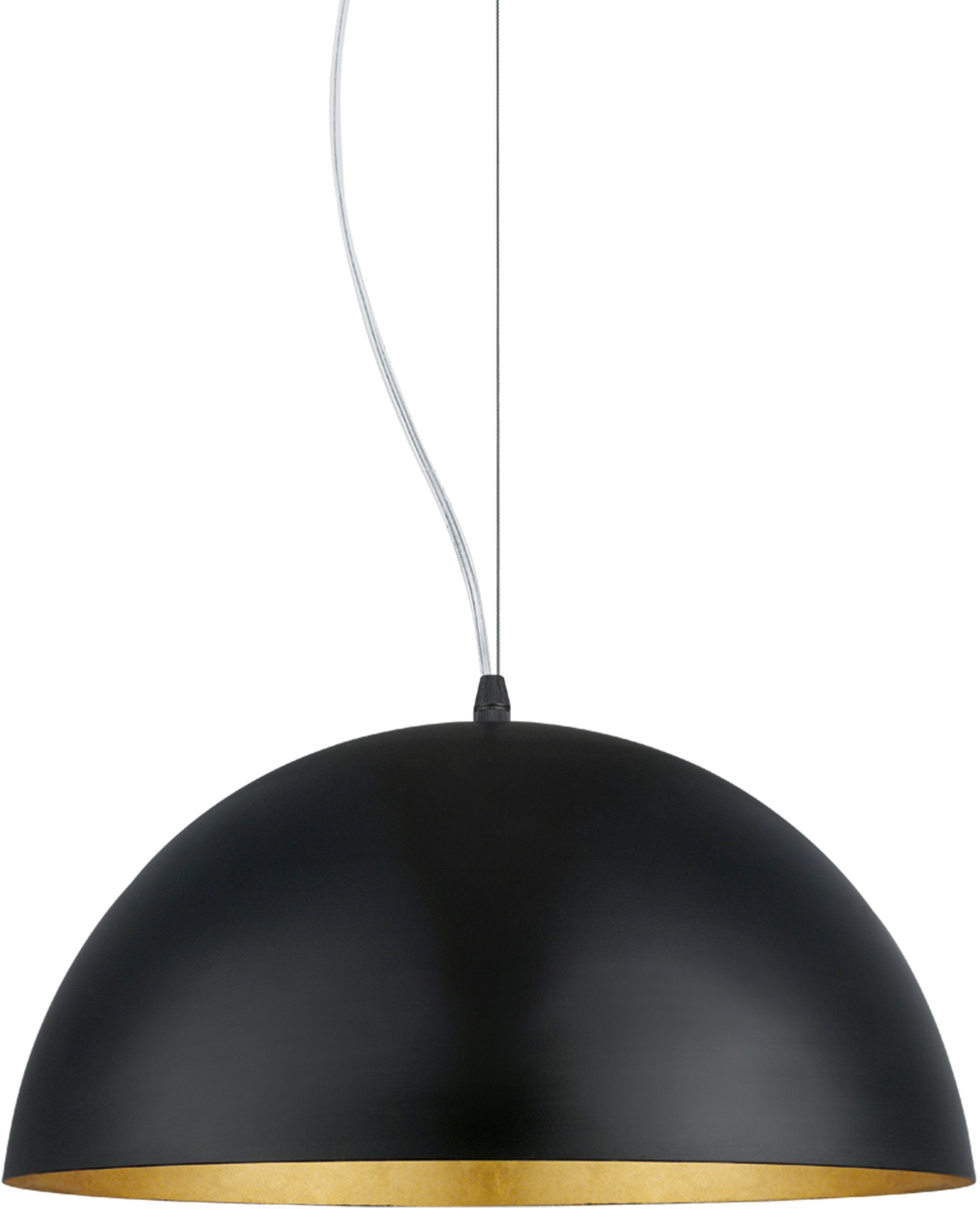 EGLO Hängeleuchte GAETANO 1 Pendellampe, Stahl, E27, Hängelampe, Esstischlampe, Lampe, Dimmfunktion, ohne Leuchtmittel, Hängeleuchte, H150 x Ø38, schwarz, gold, 1X60W exkl.