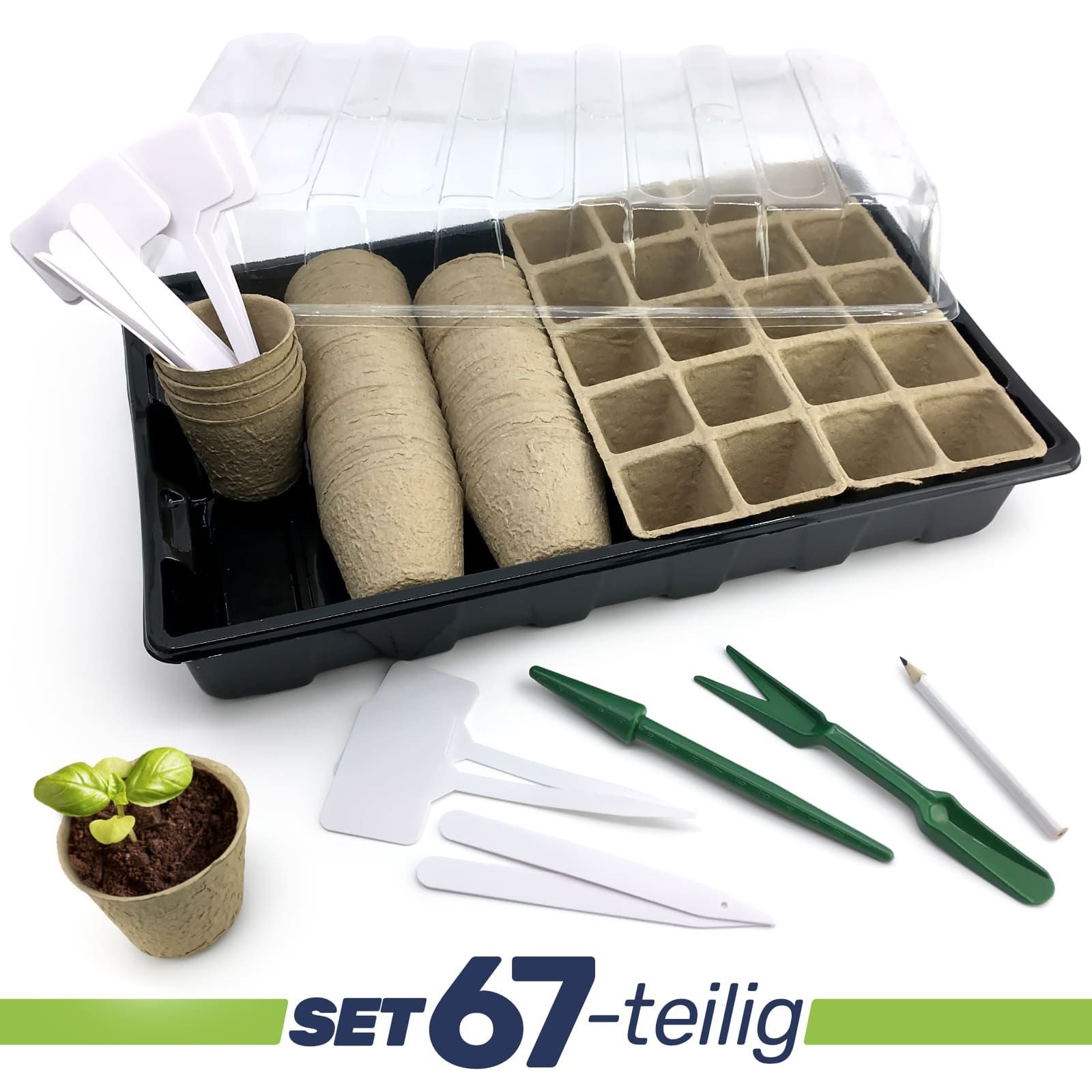 Gravidus Pflanzschale 67-teiliges Anzucht Set Mini-Gewächshaus günstig online kaufen
