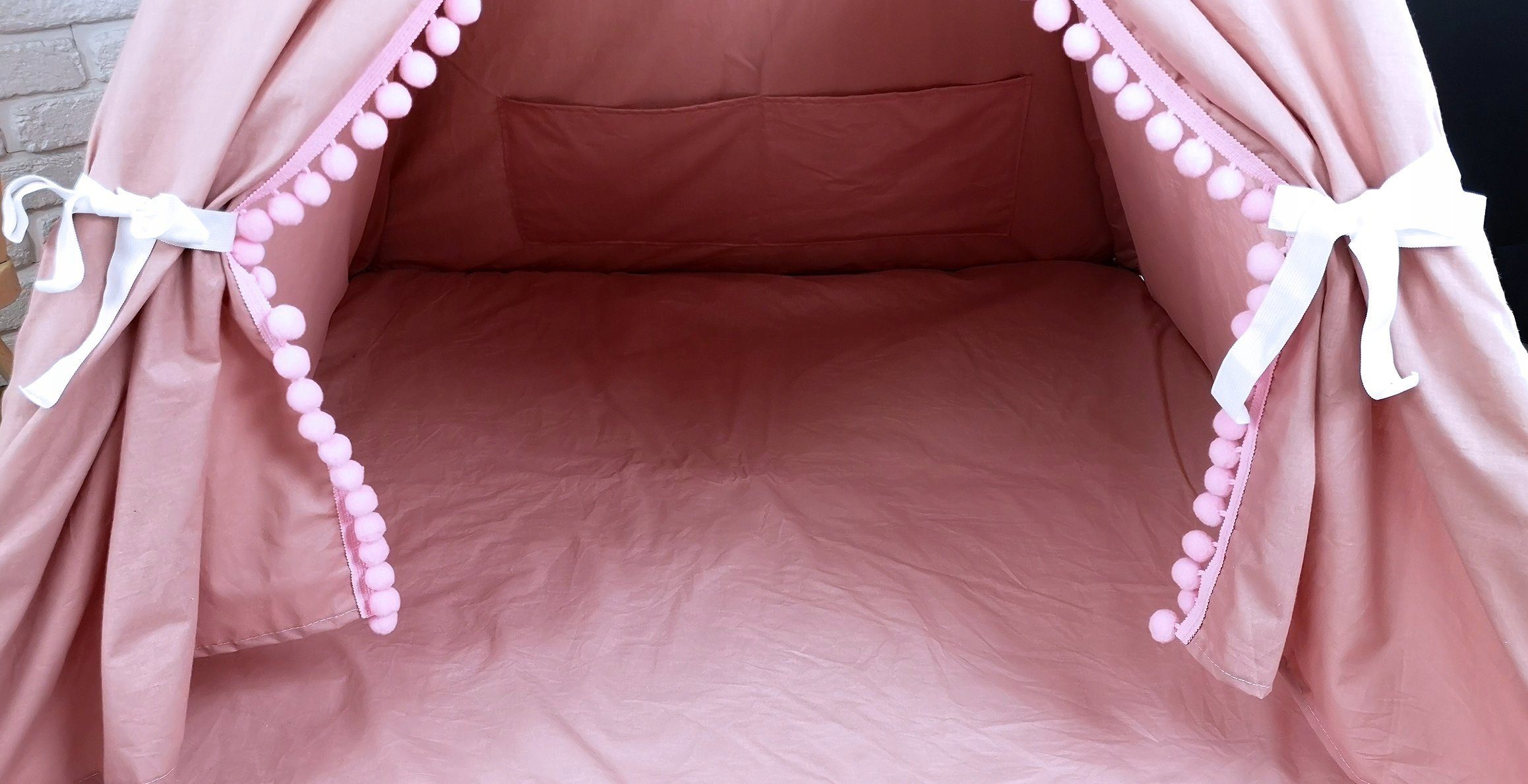 Pamek Tipi-Zelt Basic, Kinder Spielzelt, Teepee, Zelt mit Fenster, Tipizelt, Spielset, Personen: 2 (7 tlg), Sehr weiches und angenehmes Material
