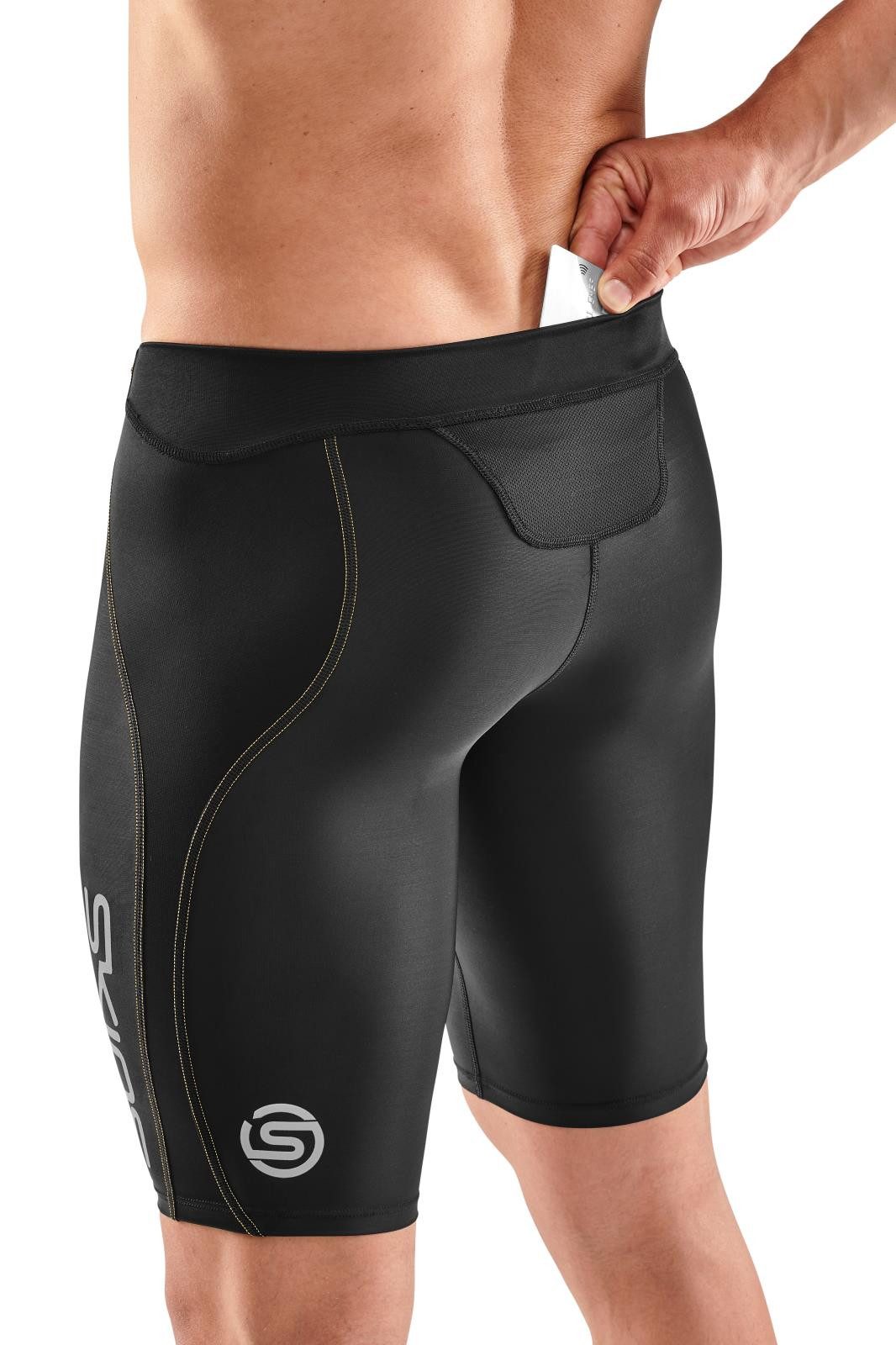 Skins Funktionshose 3-Series Half Tight 400 Short (enganliegend) kurz schwarz/gelb Herren