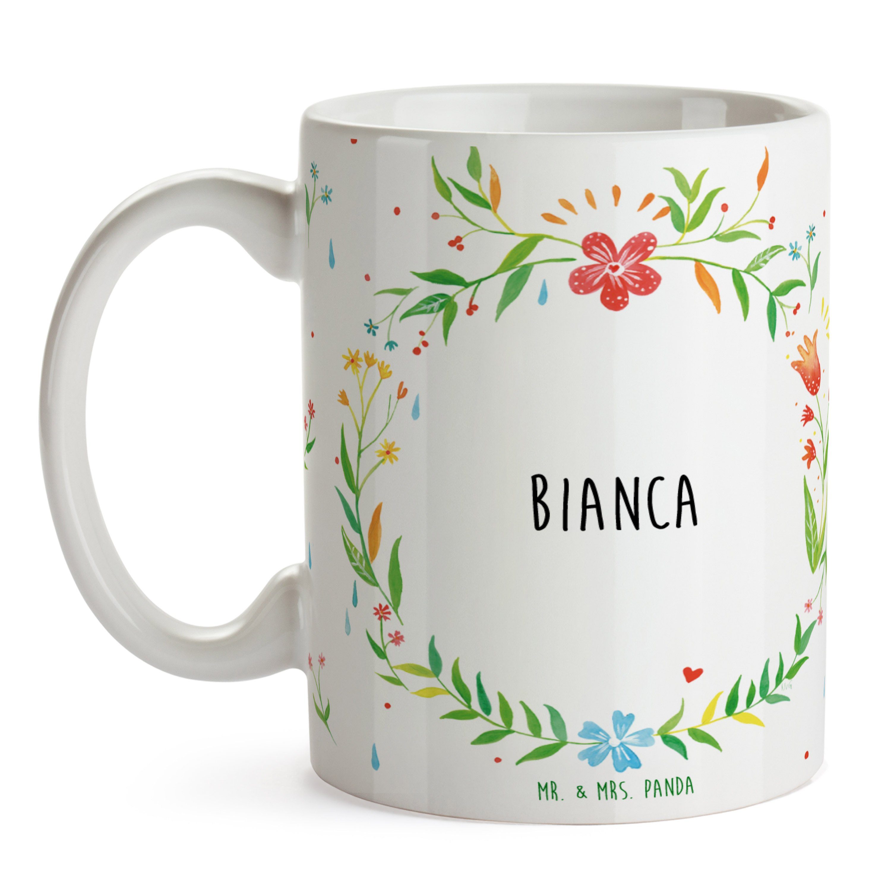 Tasse Keramik Kaffeebecher, & Panda Tasse, Geschenk, Keramiktasse, Mr. Geschen, - Mrs. Becher, Bianca