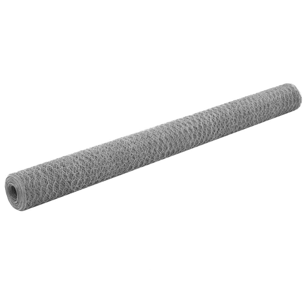 vidaXL Gartenzaun Drahtzaun Verzinkter Stahl 25x1,5 m Silbern, (1-St)