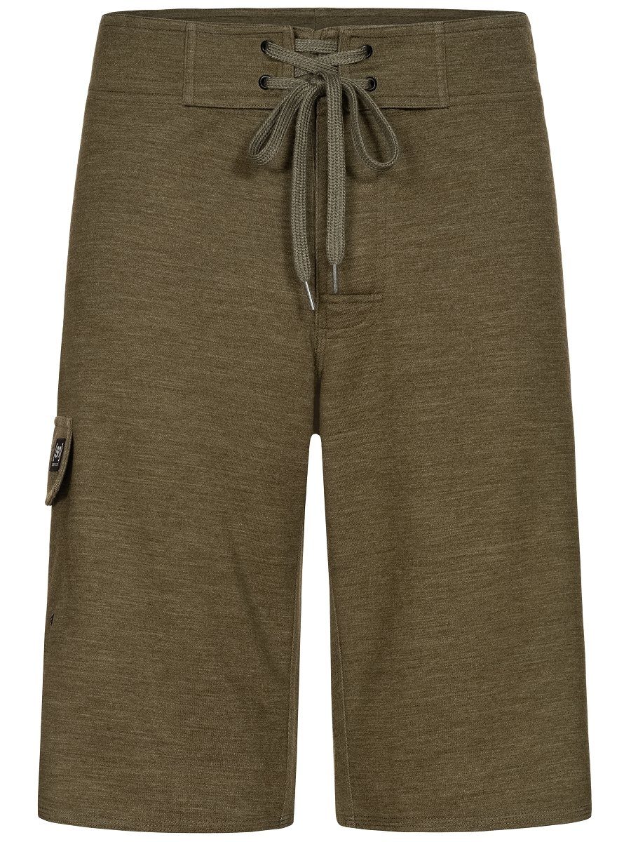 SUPER.NATURAL Shorts Merino Short M ALL DAY SHORTS mit coolem Backprint und praktischer Seitentasche mit Schlüsselanhänger, feinster Merino-Materialmix