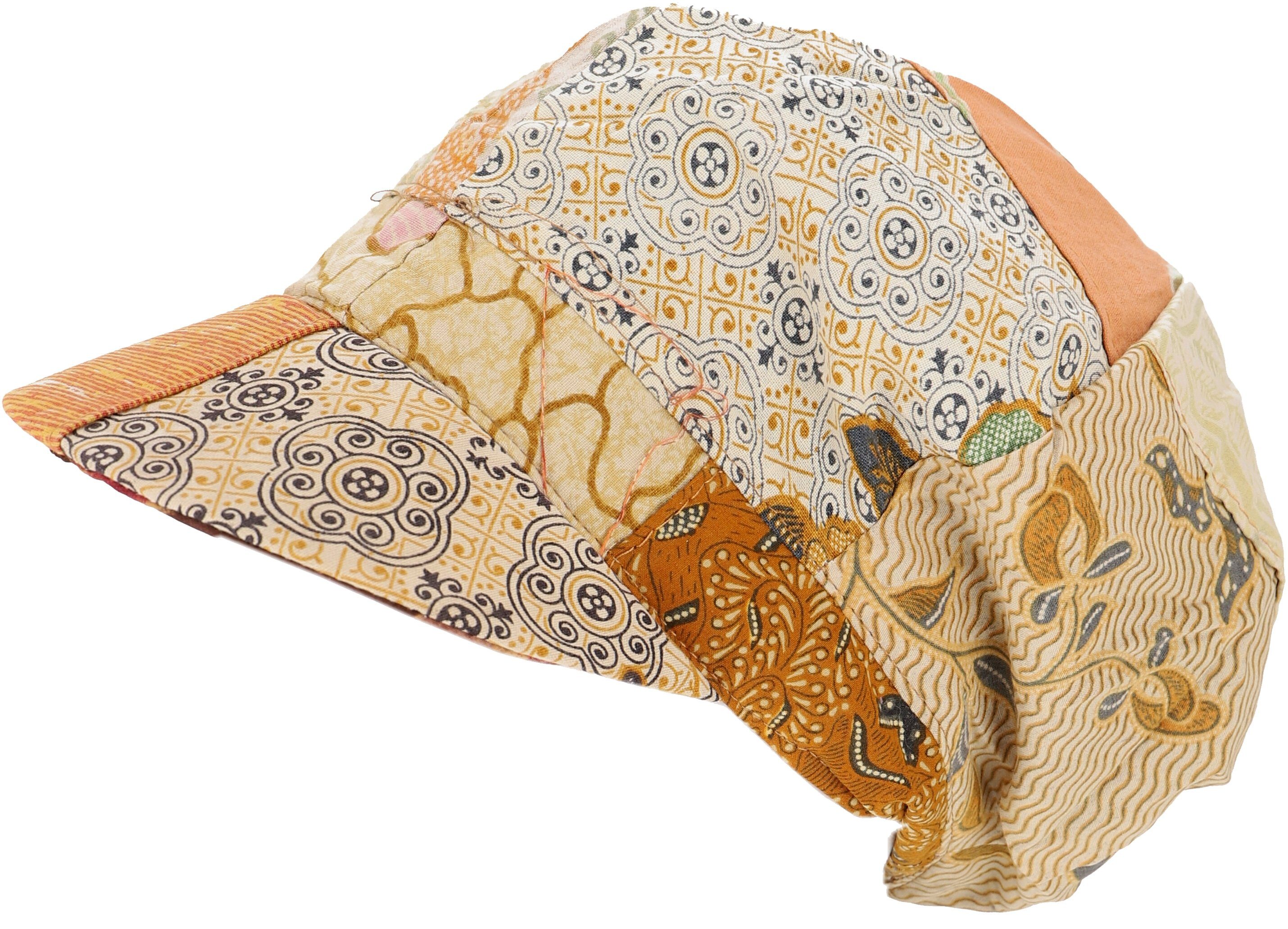 Guru-Shop Strickmütze Patchwork Boho Kappe, Ballon Mütze - kurkuma günstig online kaufen