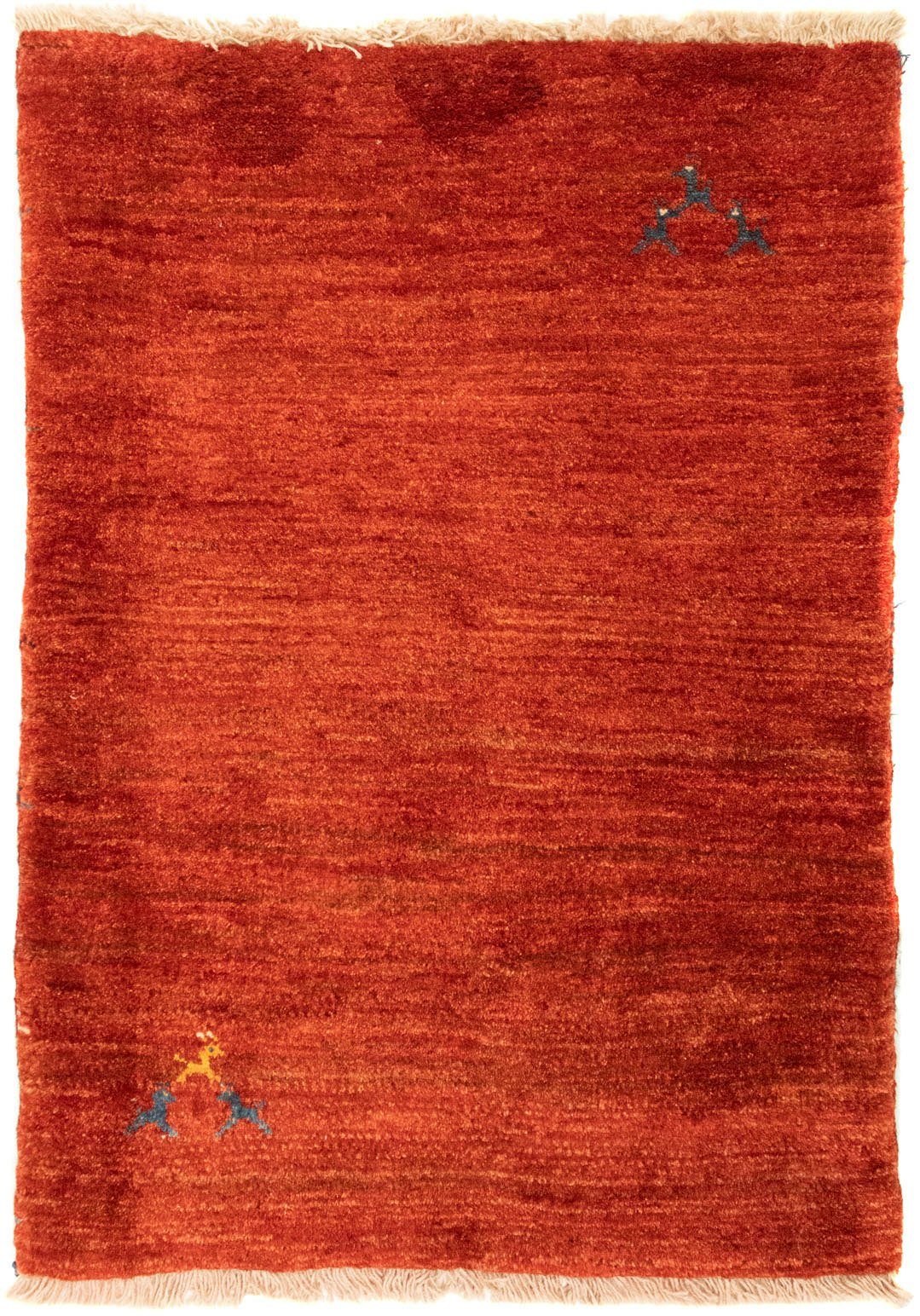 rechteckig, 18 Wollteppich handgeknüpft Teppich handgeknüpft Gabbeh morgenland, mm, rot, Höhe: