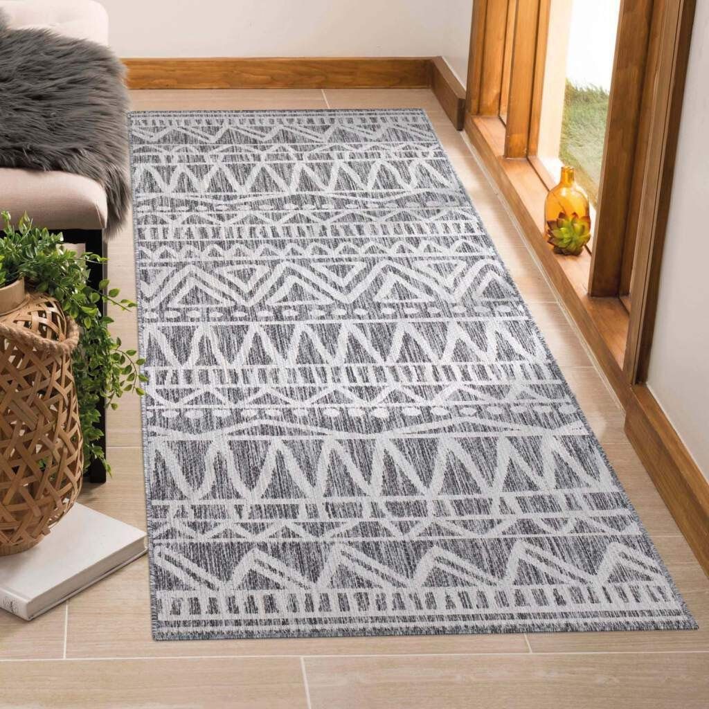 City, Form Höhe: quadratischer in Flachgewebe, 5 auch mm, UV-beständig, erhältlich Läufer rechteckig, Carpet Outdoor,