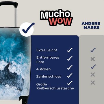 MuchoWow Handgepäckkoffer Meer - Golf - Blau, 4 Rollen, Reisetasche mit rollen, Handgepäck für Ferien, Trolley, Reisekoffer