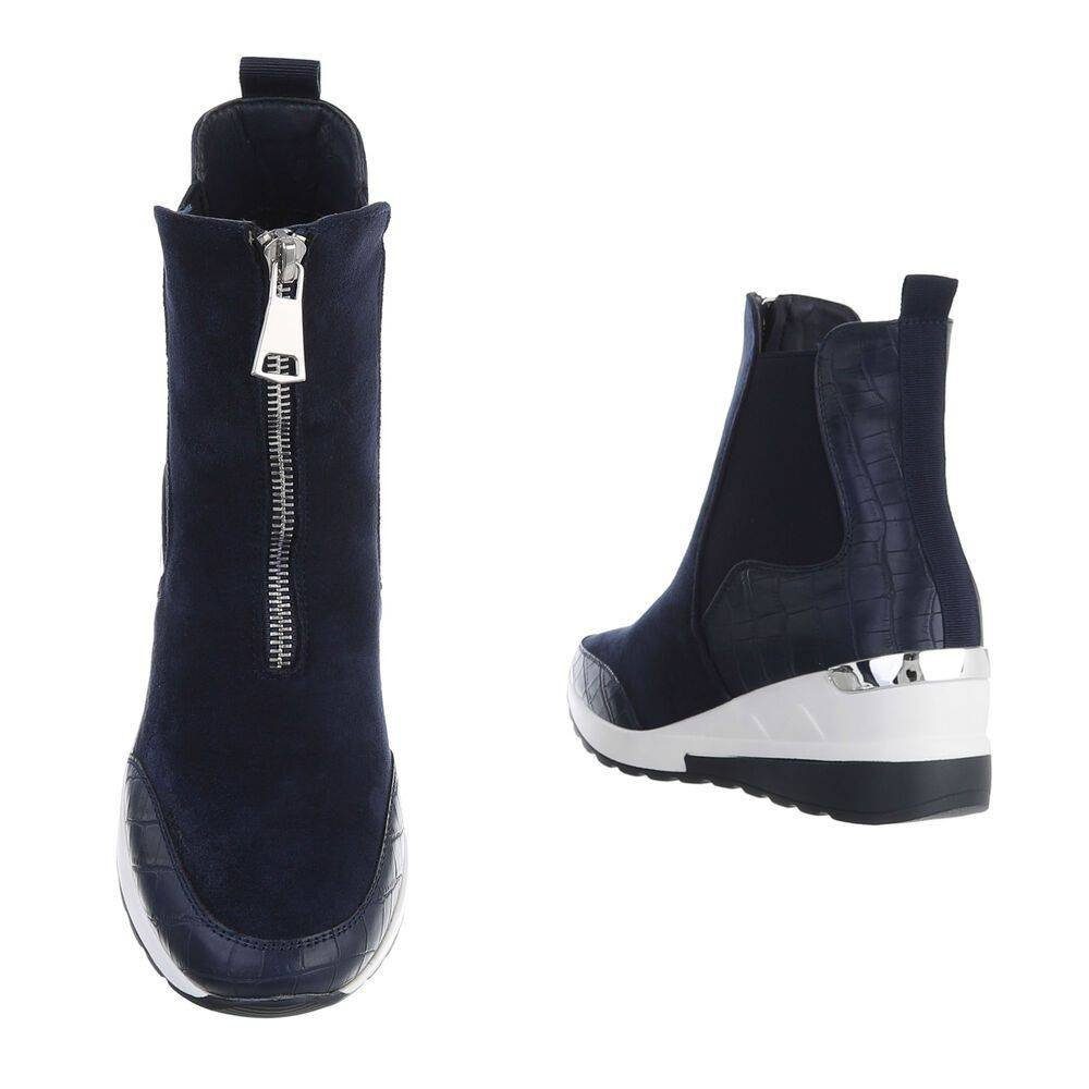 Schuhe Alle Sneaker Ital-Design Damen High-Top Freizeit Sneakerboots Keilabsatz/Wedge Sneakers High Blau