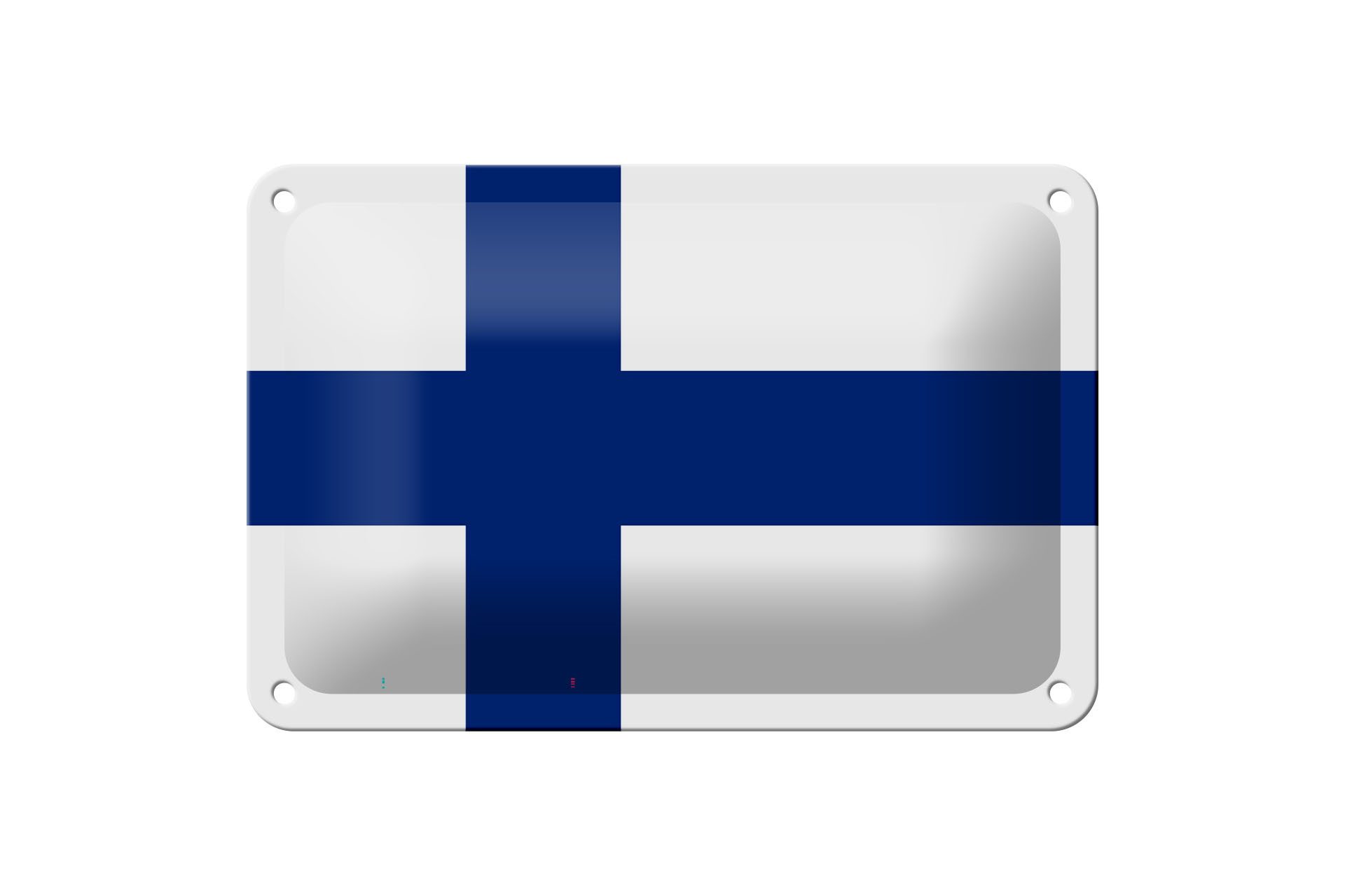 Femer GmbH Metallschild Flagge Finnlands 18x12cm flag of Finland, (1 St), gewölbte Oberfläche, abgerundete Ecken, umgeschlagene Kanten