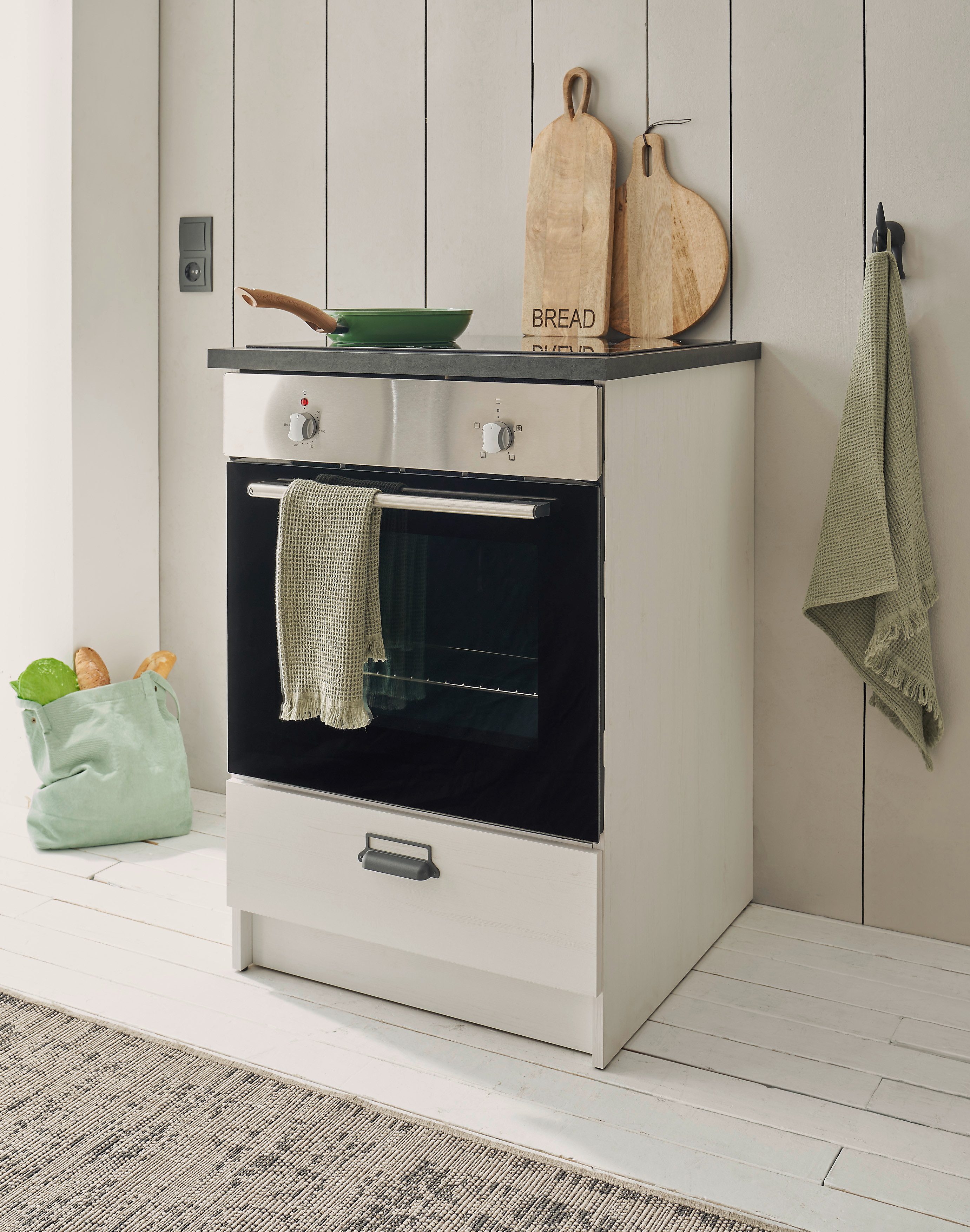 Home affaire Herdumbauschrank "Sherwood" mit Apothekergriffen aus Metall, B günstig online kaufen