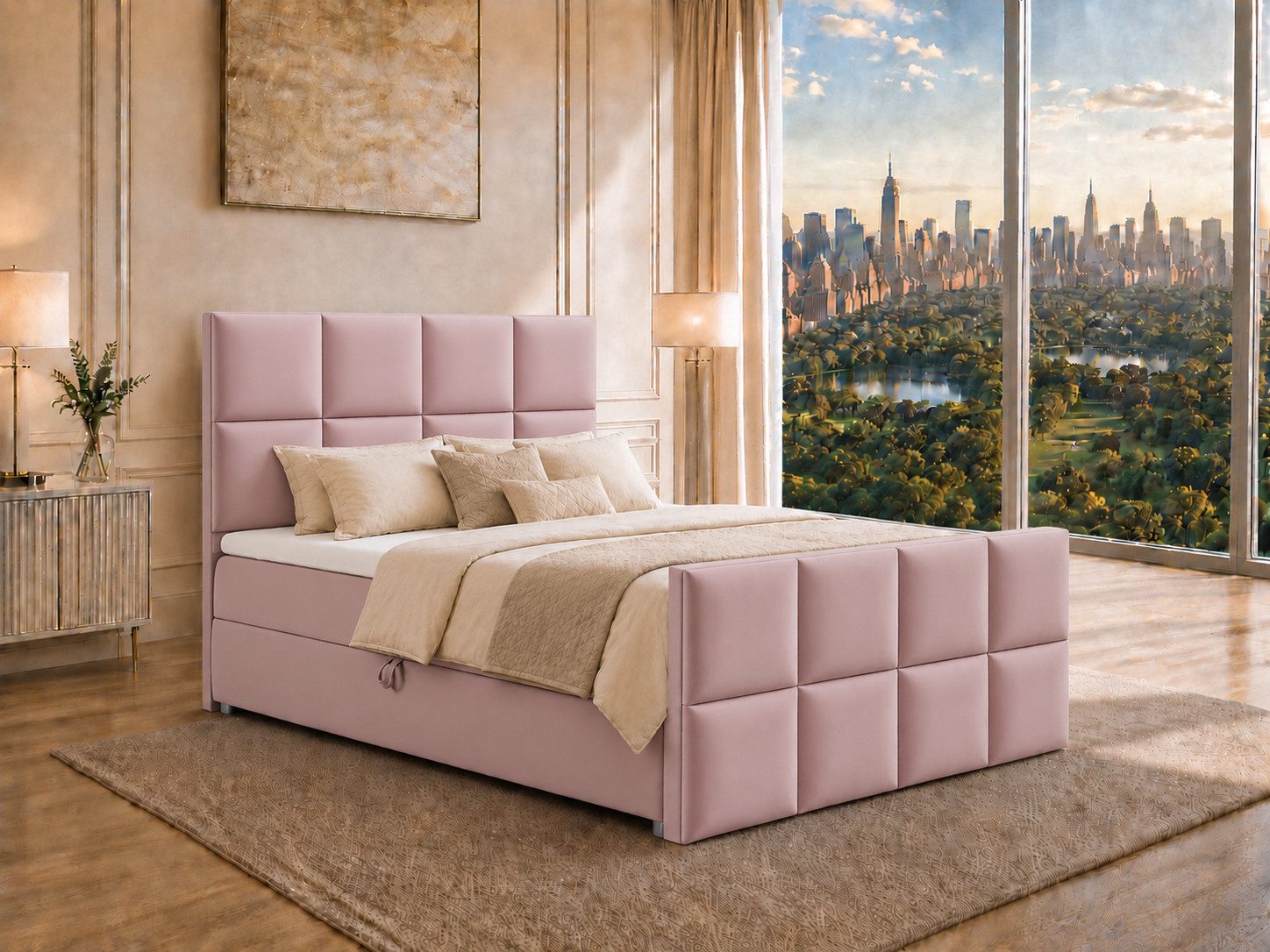 Best for Home Boxspringbett Trinity K-1 LUX – Modern Boxspringbett mit Stauraum & Komfort (140x200 160x200 180x200 200x200 cm), Verschiedene Liefermöglichkeiten, TOP Preis-Leistungs-Verhältnis