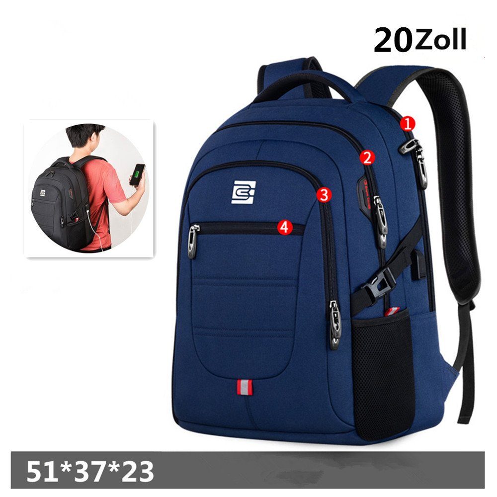 XDeer Businesstasche Groß Laptoprucksack Herren Damen mit USB-Ladeanschluss,18/20 Zoll, -wasserfester Backpack Notebook Rucksack Anti Diebstahl Schulrucksack