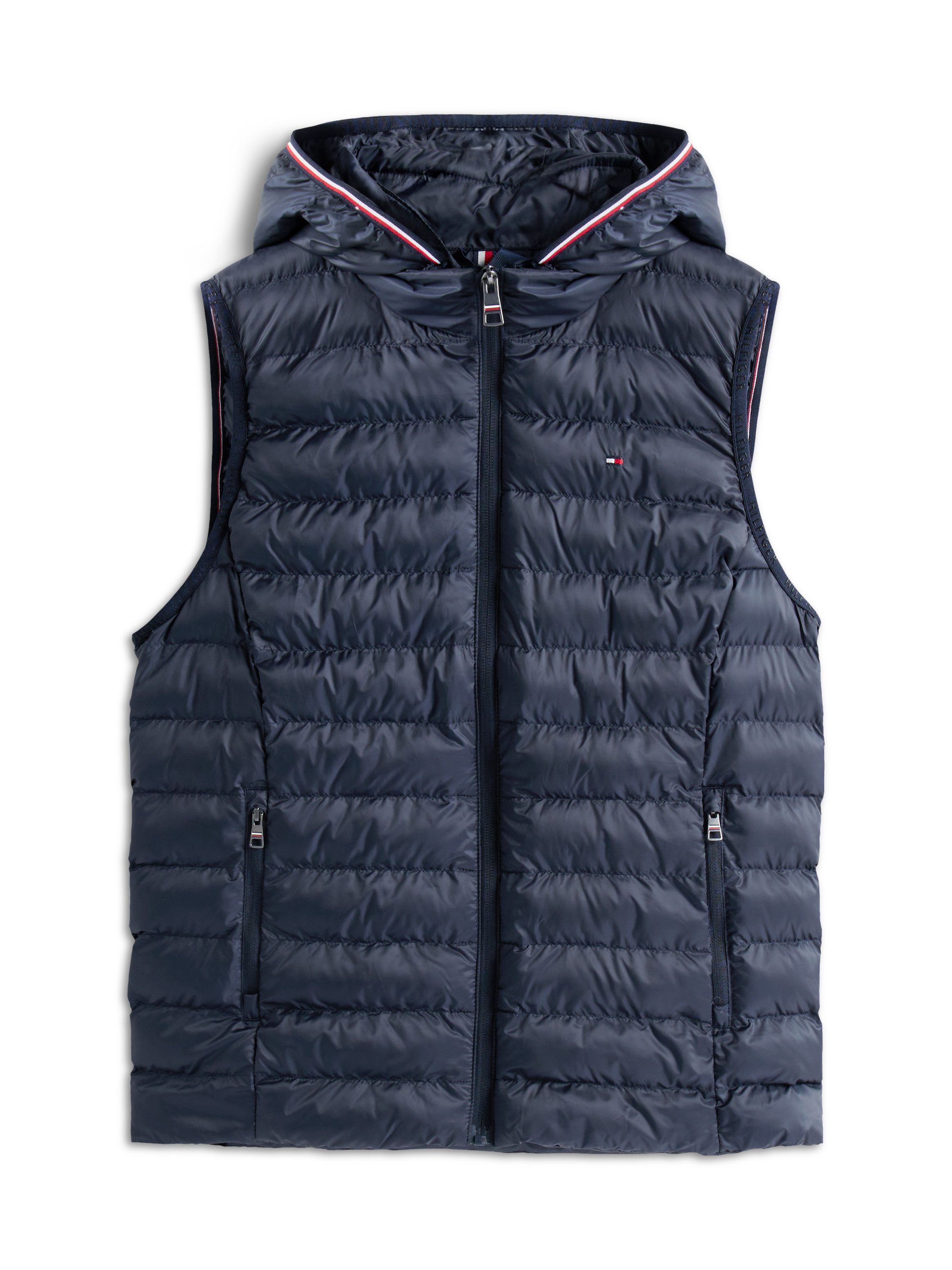 Tommy Hilfiger Steppweste LW PADDED GLOBAL STRIPE VEST (Global Serie TH WOMEN) abnehmbare Kapuze, Übergangsweste – Bild 5 von 5