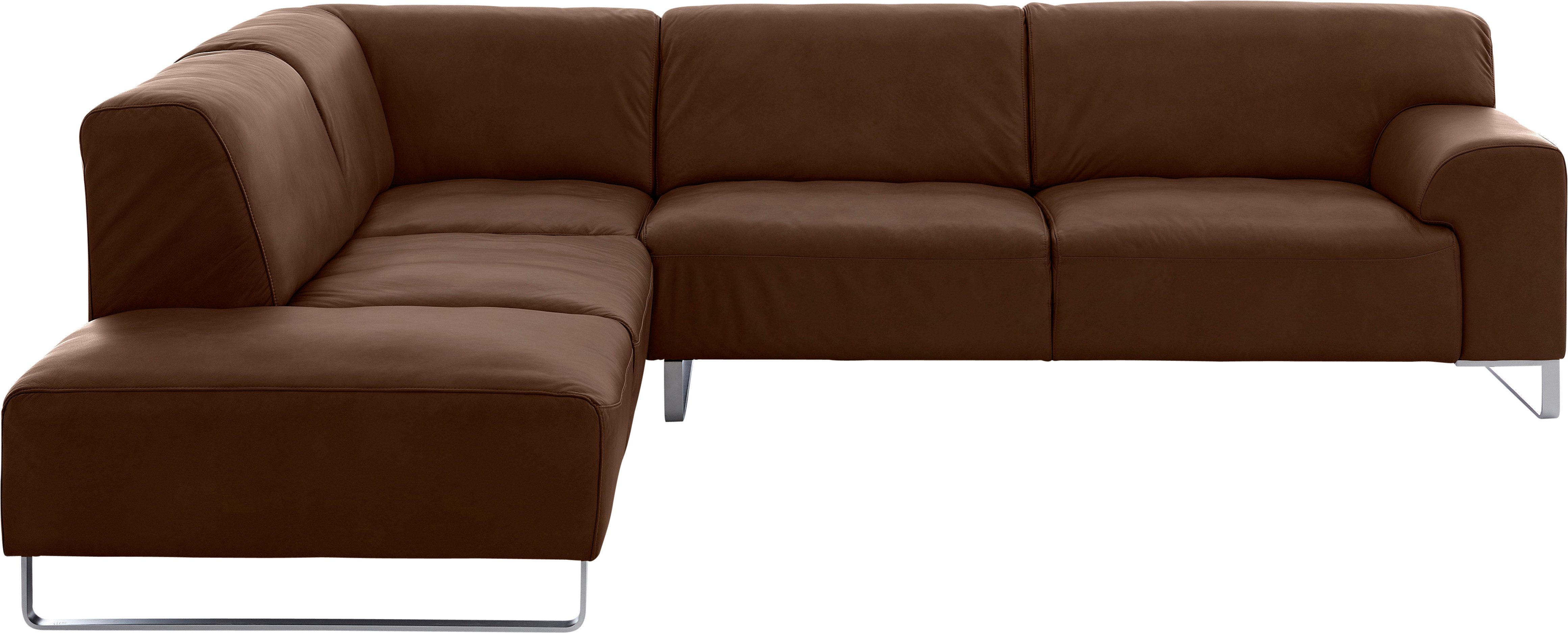 W.SCHILLIG Ecksofa ALESSIO Breite 271cm, bequem, elegant, L-Form, hochwertiger Metallbügelfüß, Long-Life-Leder