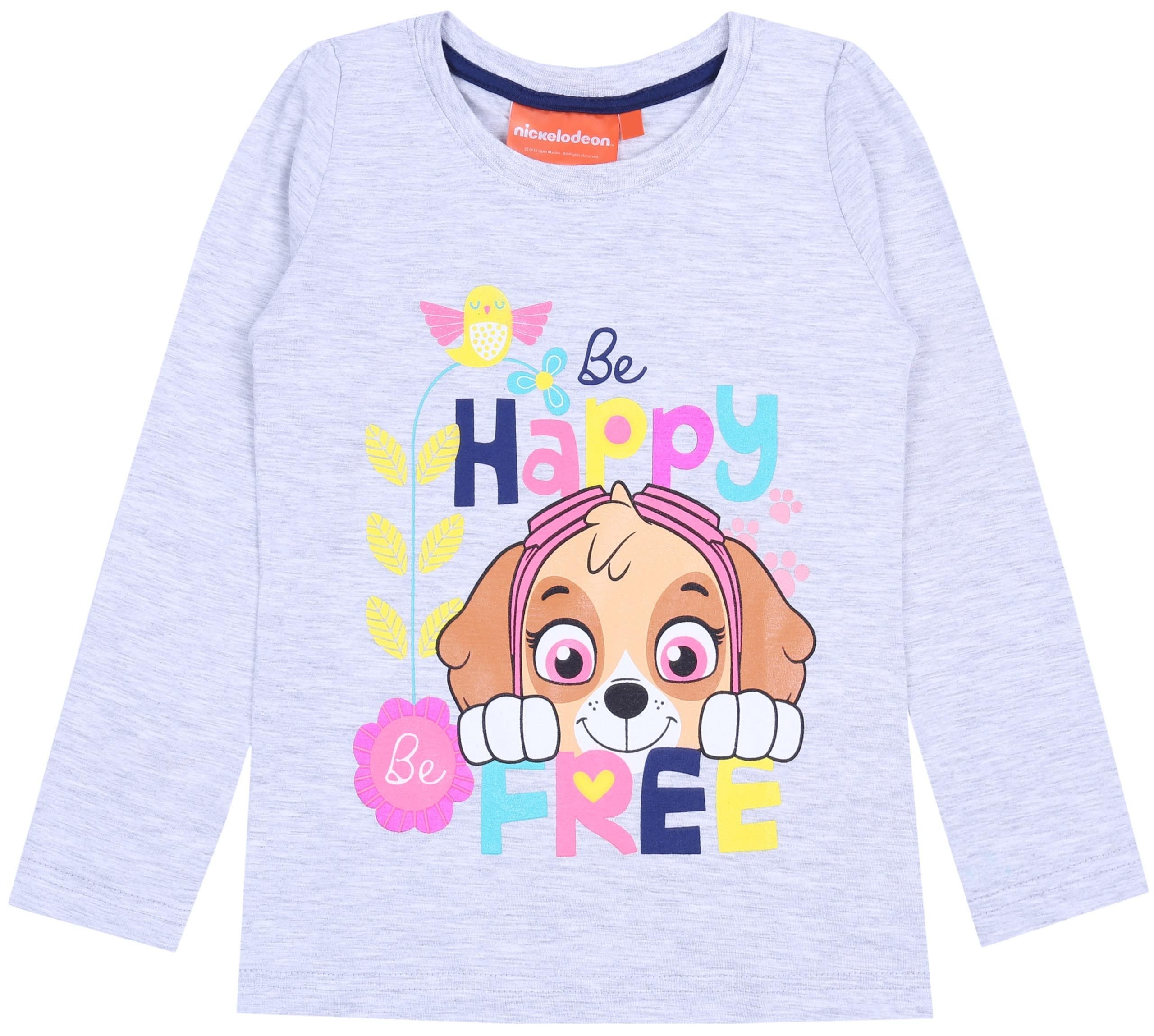 Langarmbluse Graue Bluse mit langen Ärmel aus Melangestoff Skye Paw Patrol 6 Jahre