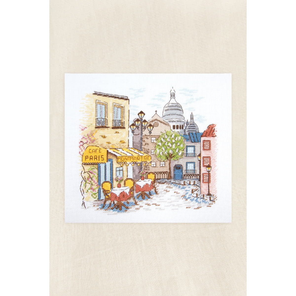 DMC Kreativset DMC Kreuzstich Stickpackung "Montmartre", Zählmuster, 23x21cm..., (embroidery kit by Marussia)