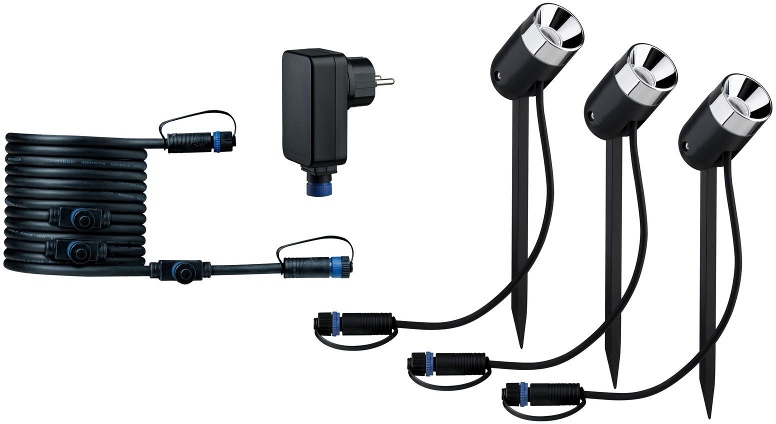 Paulmann LED Gartenstrahler Plug & Shine, Plug & Shine, LED fest integriert, Warmweiß, LED-Modul, 3000K 24V Anthrazit