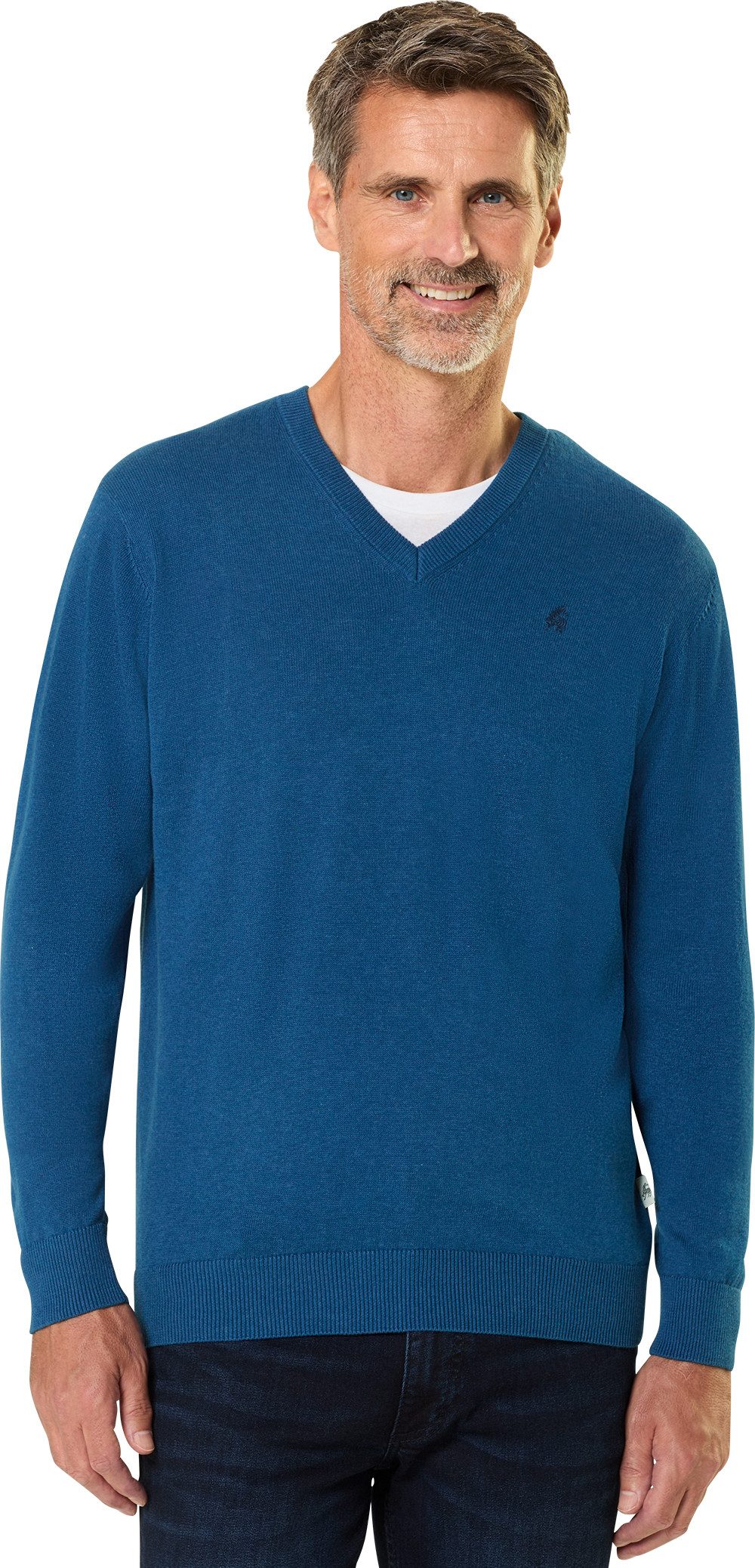 Jacques Britt V-Ausschnitt-Pullover Besonders angenehmes Tragegefühl dank 100% Baumwolle