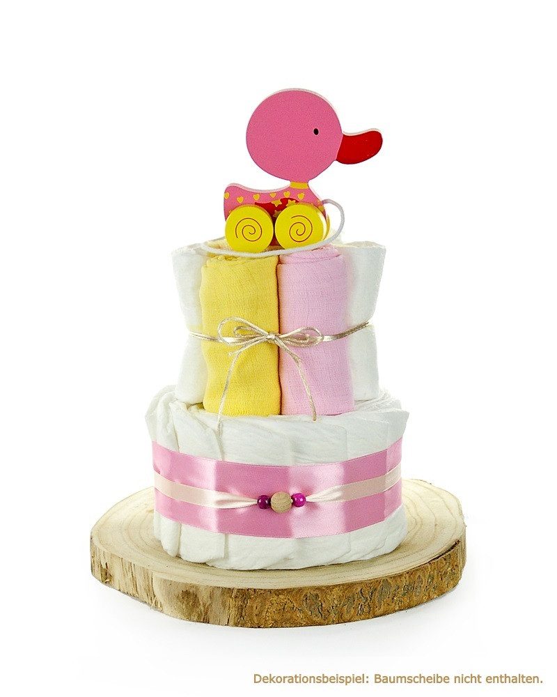 Neugeborenen-Geschenkset Windeltorte ZIEHTIER Ente