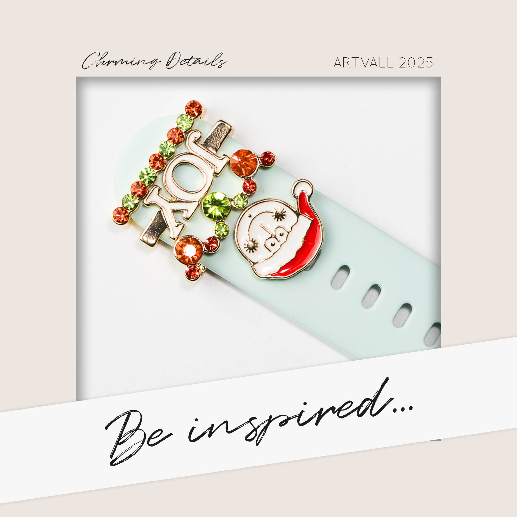 ARTVALL Smartwatch-Armband Apple Watch Charms Set 38/40/41mm & 42/44/45/49mm, trendige Watch Charms Weihnachten mit Strasssteinen Gold