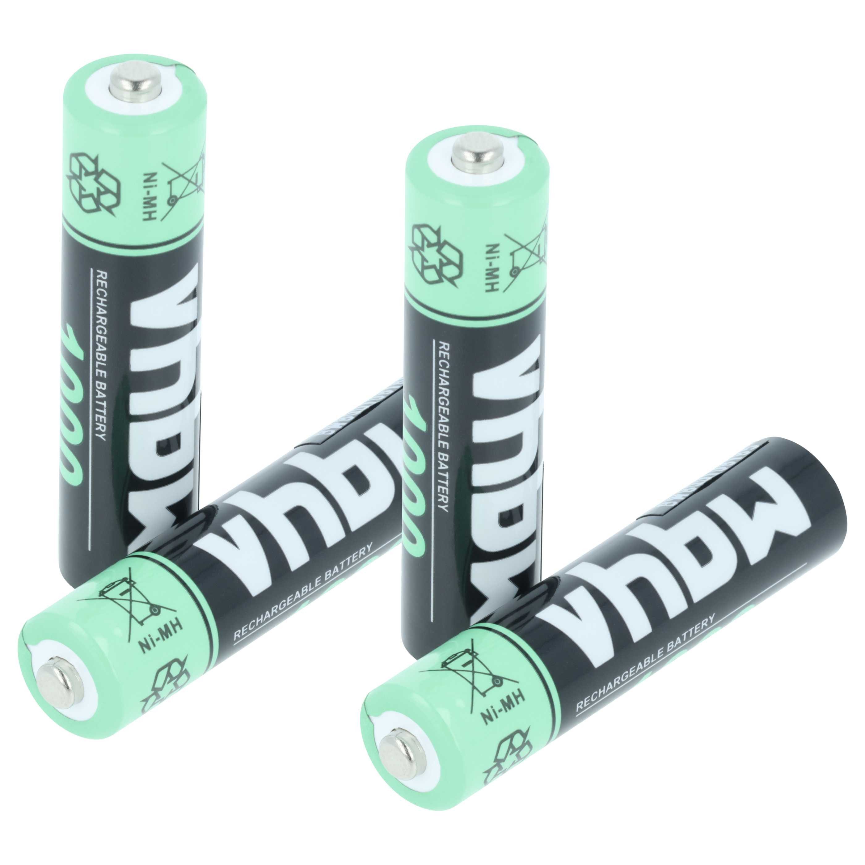 vhbw Akku passend für Angelcare AC423D, AC701, AC423, AC420, AC420D, AC401, Akku Akku NiMH 1000 mAh (1,2 V, 4 St), Kompatible Akkuzellen, Für AAA Anwendungen z.B. Taschenlampen