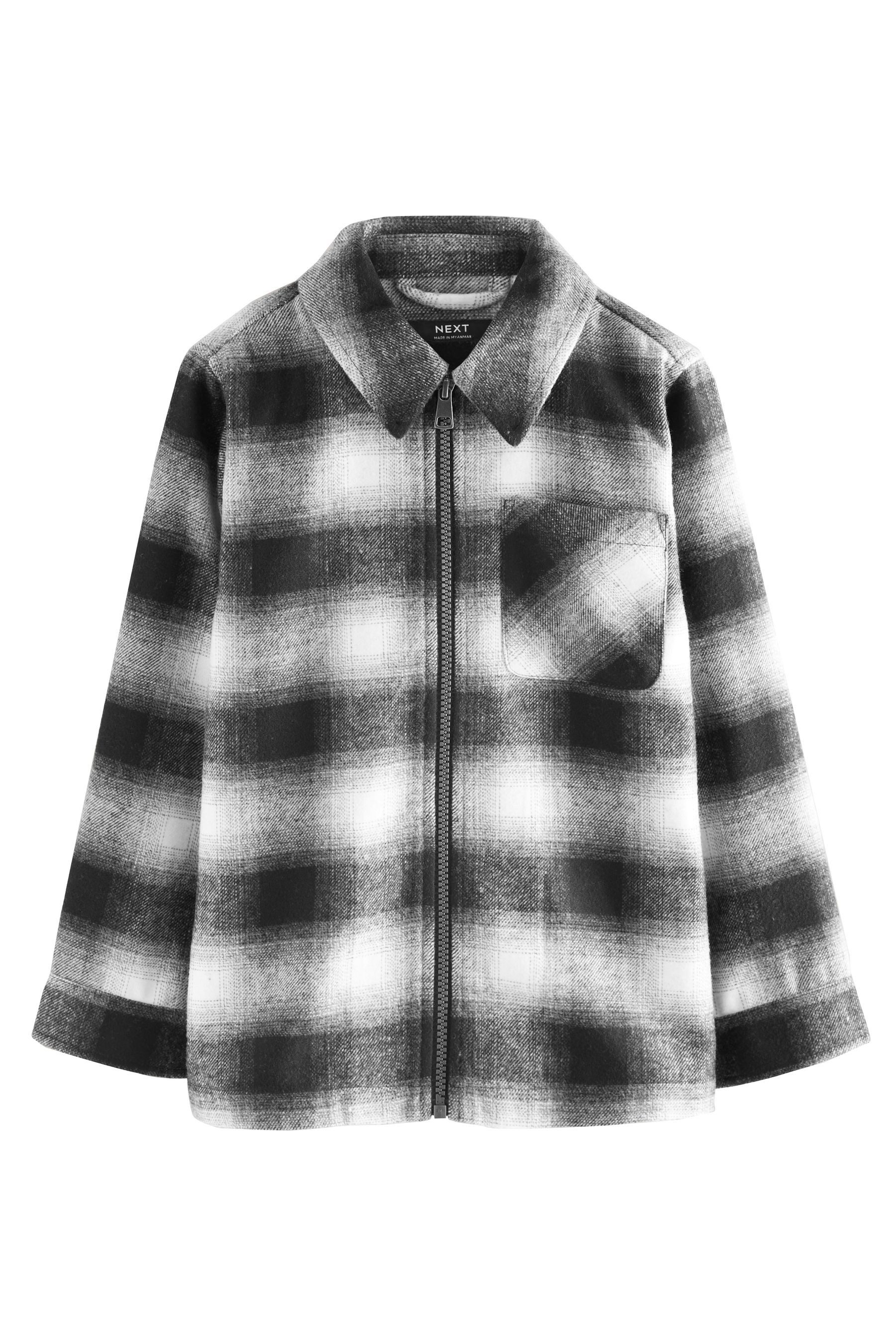 Outdoorhemd Karierte Hemdjacke mit Reißverschluss