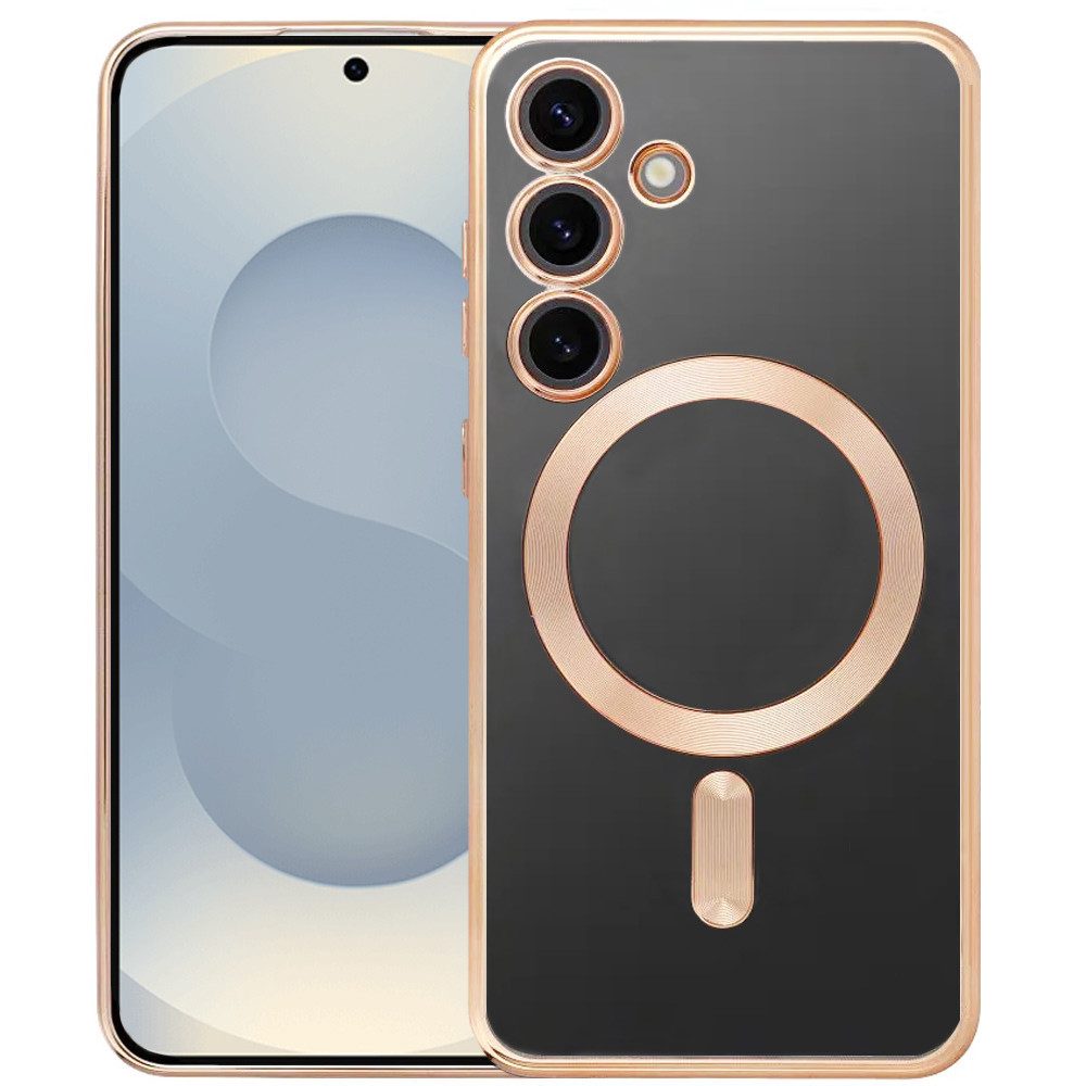 FITSU Handyhülle Case für Samsung Galaxy S25 Hülle MagSafe kompatibel Kameraschutz 6,2 Zoll, Durchsichtige Hülle für Galaxy S25 Schutzhülle mit farbigen Rahmen