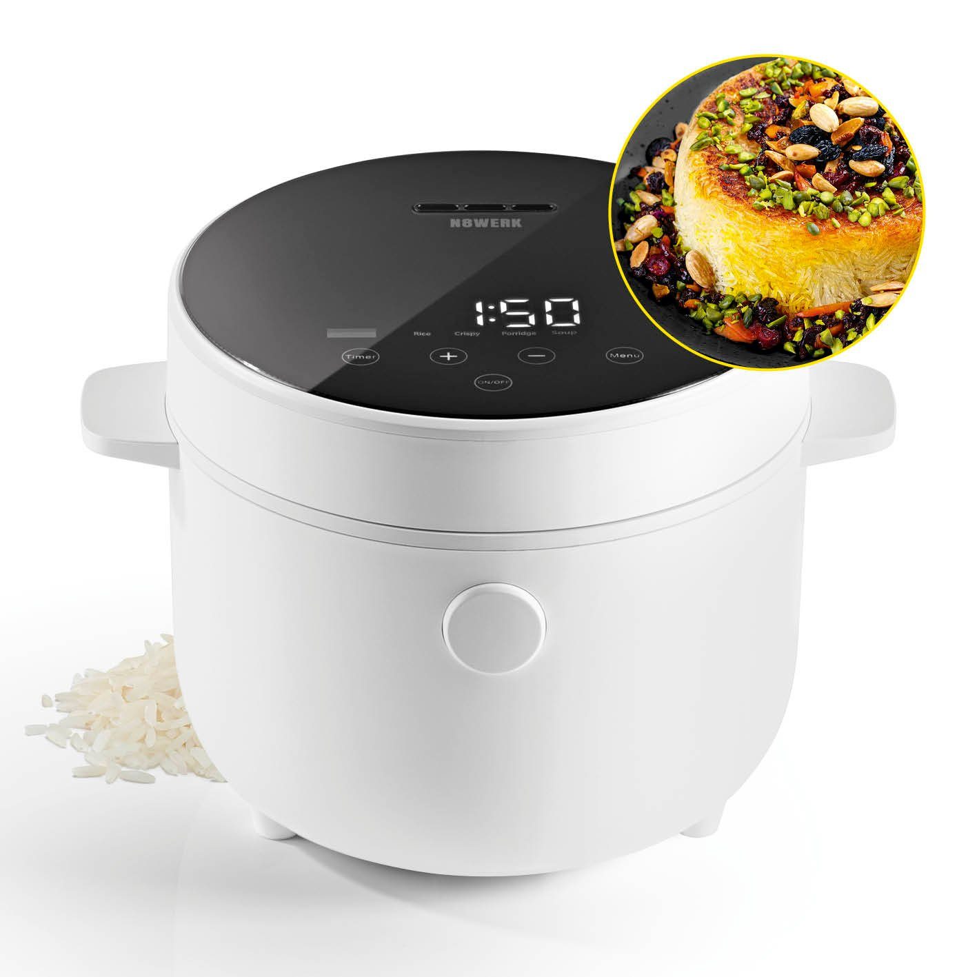 Reiskocher weiß Digitaler - N8WERK Reiskocher