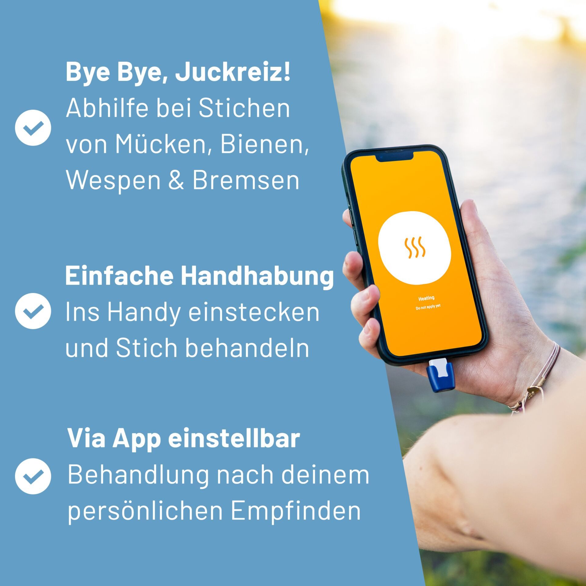heat it Insektenstichheiler Classic USB-C, USB-C Anschluss kompatibel mit Android & iPhone 15