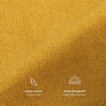 Blumtal Waschhandschuh 10er Set aus Frottee 15x20 cm - weich und saugstark, (Set), mit modischer Bordüre und praktischer Aufhängeschlaufe, 100% Baumwolle
