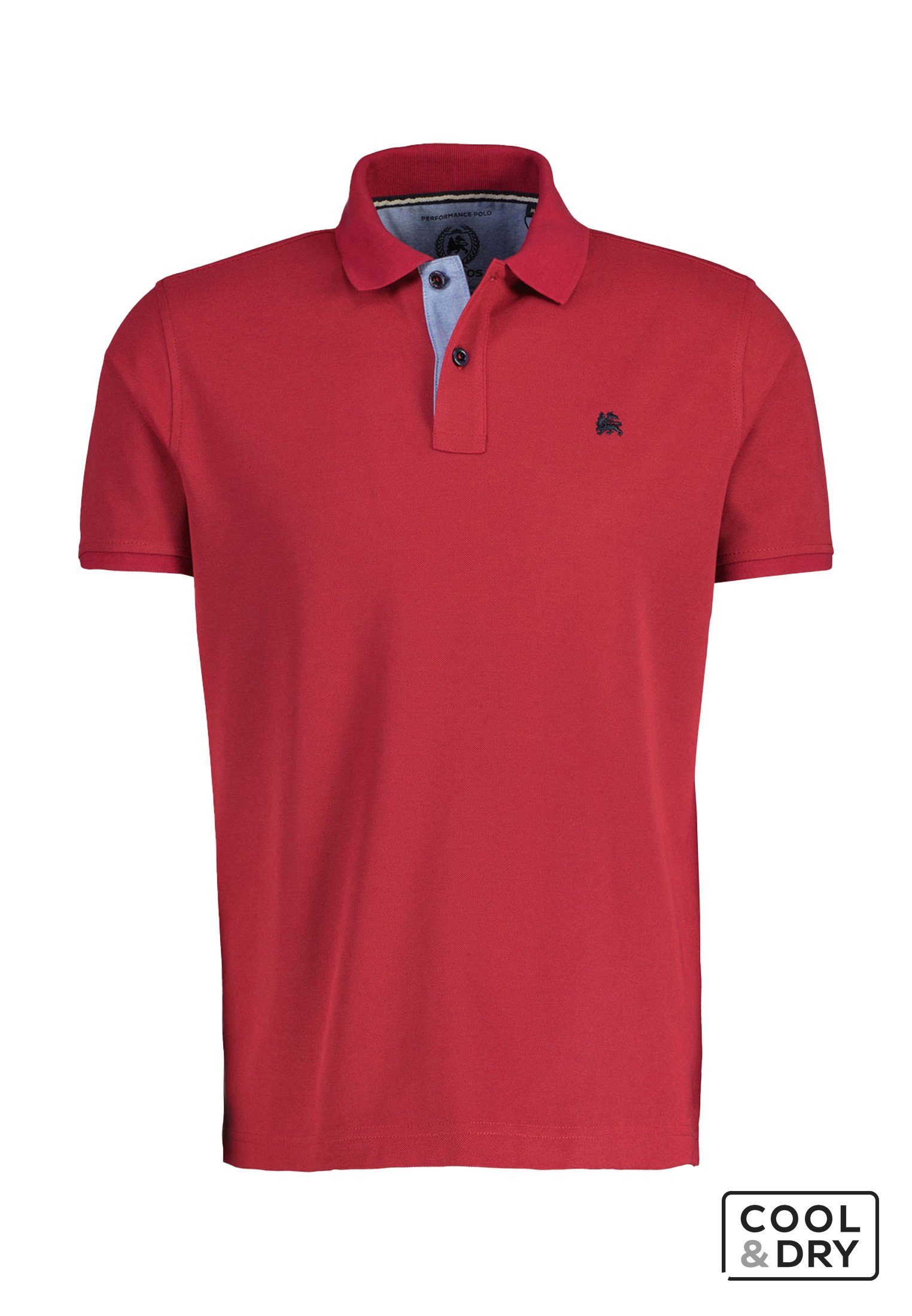 LERROS Poloshirt LERROS Klassischer Polostyle in *Cool & Dry* Piquéqualität CORAL RED