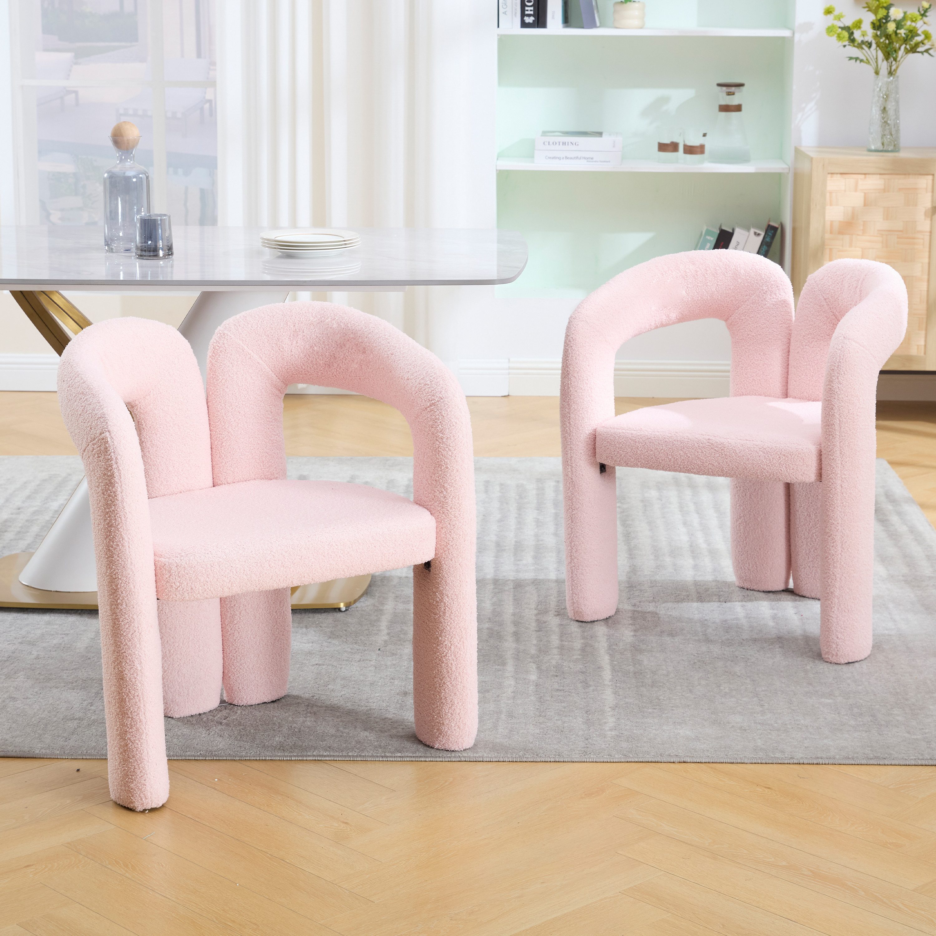 STILVORA Esszimmerstuhl Sessel mit Teddy-Flor&Rückenunterstützung,Esszimmer günstig online kaufen