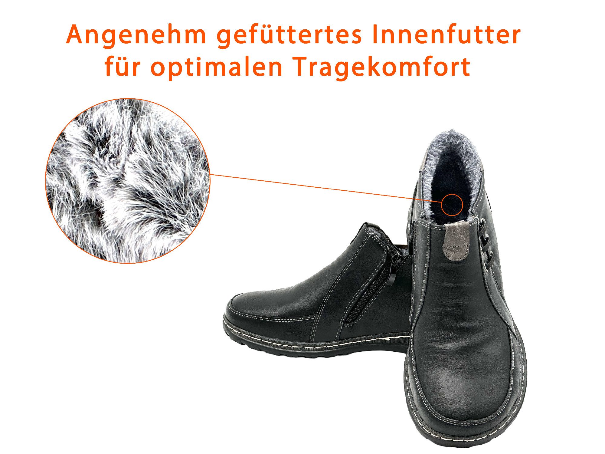 Nowaland Damen Winter-Stiefelette warm gefüttert Stiefelette Warmfutter • rutschhemmend • leicht & bequem