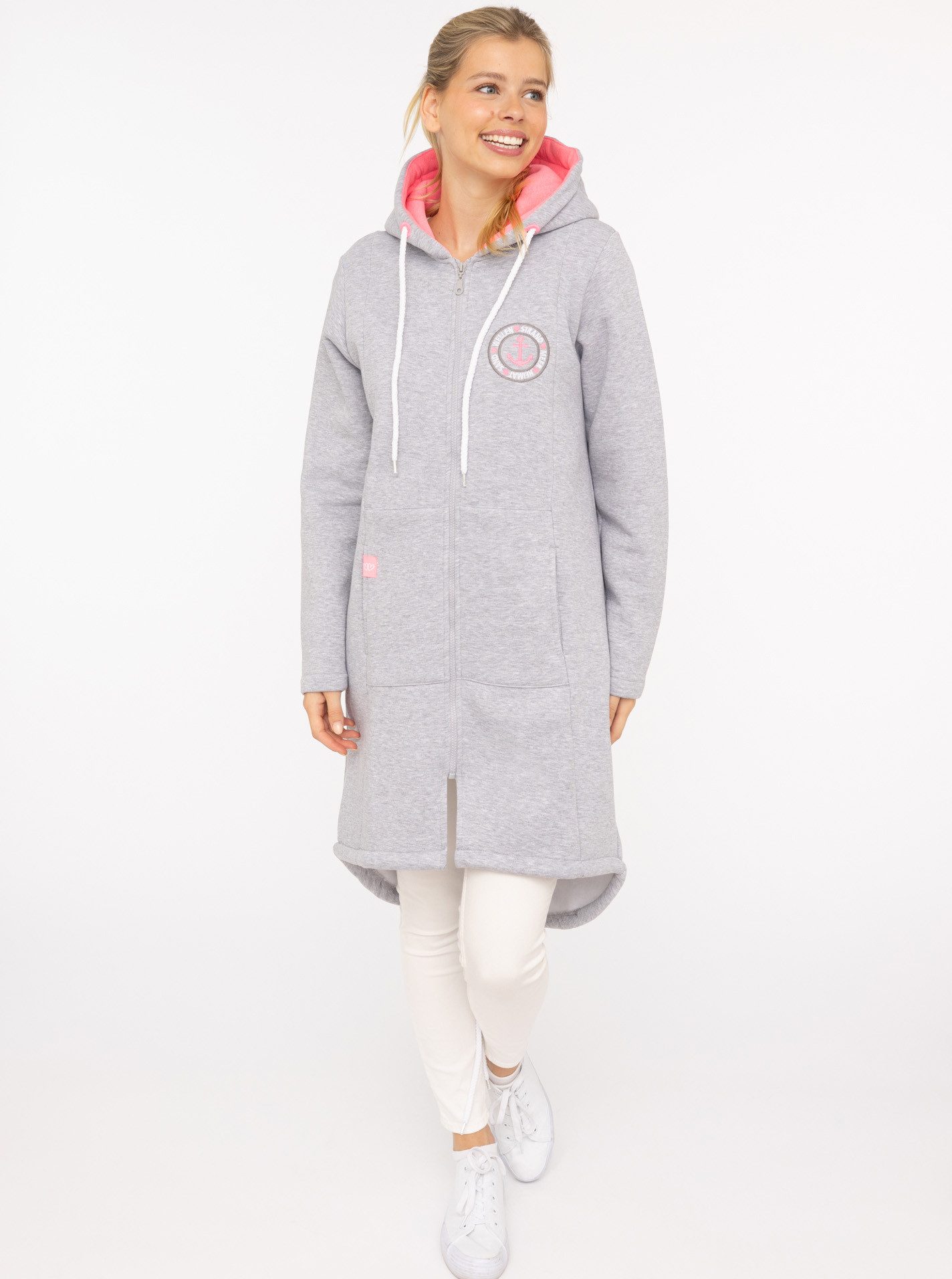 Zwillingsherz Jerseymantel "Anker & Strandglück" mit Ankermotiv gestickt, T günstig online kaufen