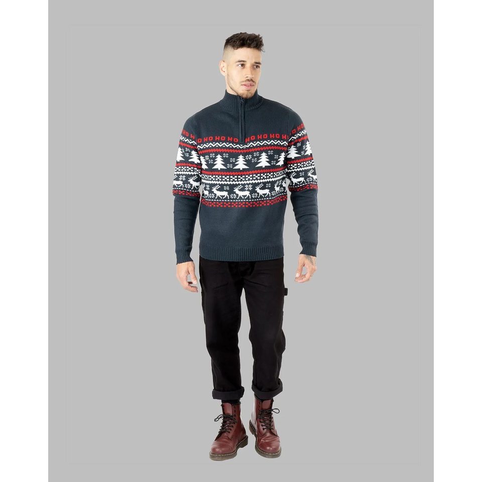 Montegoni Sweater Herren Weihnachtspullover Neuheit Faire Insel Grobstrick