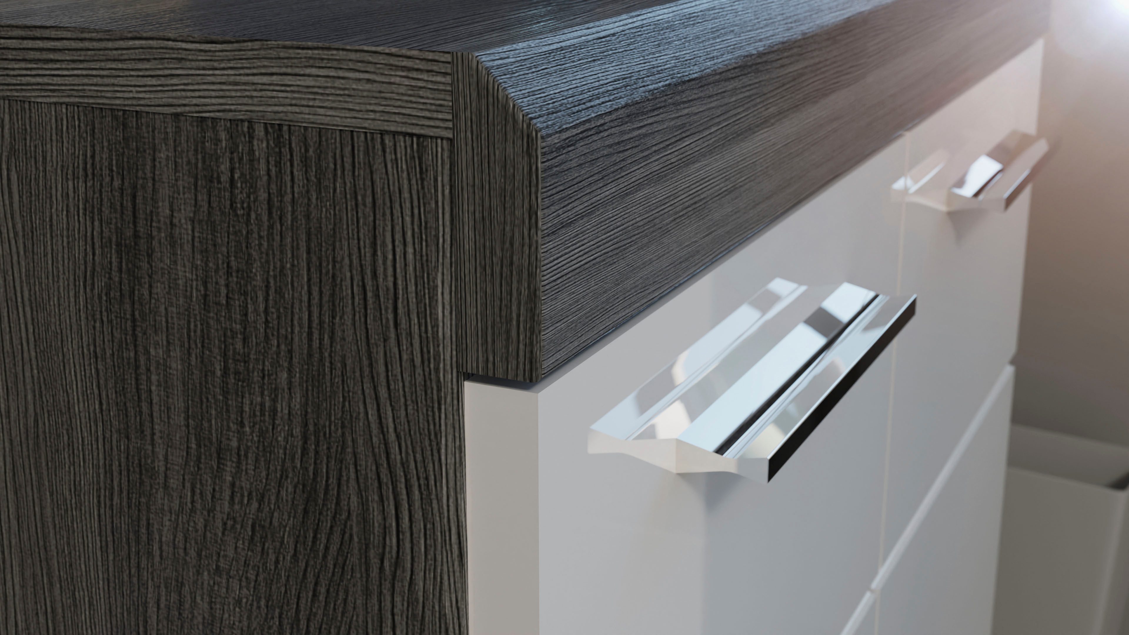 INOSIGN Kommode SIENA, Breite 60 cm, 2 Türen, 2 Einlegeböden, 3 Fächer (hochwertige Rillenfräsung in MDF Front), Schuhkommode, Schuhschrank, Anrichte, Sideboard