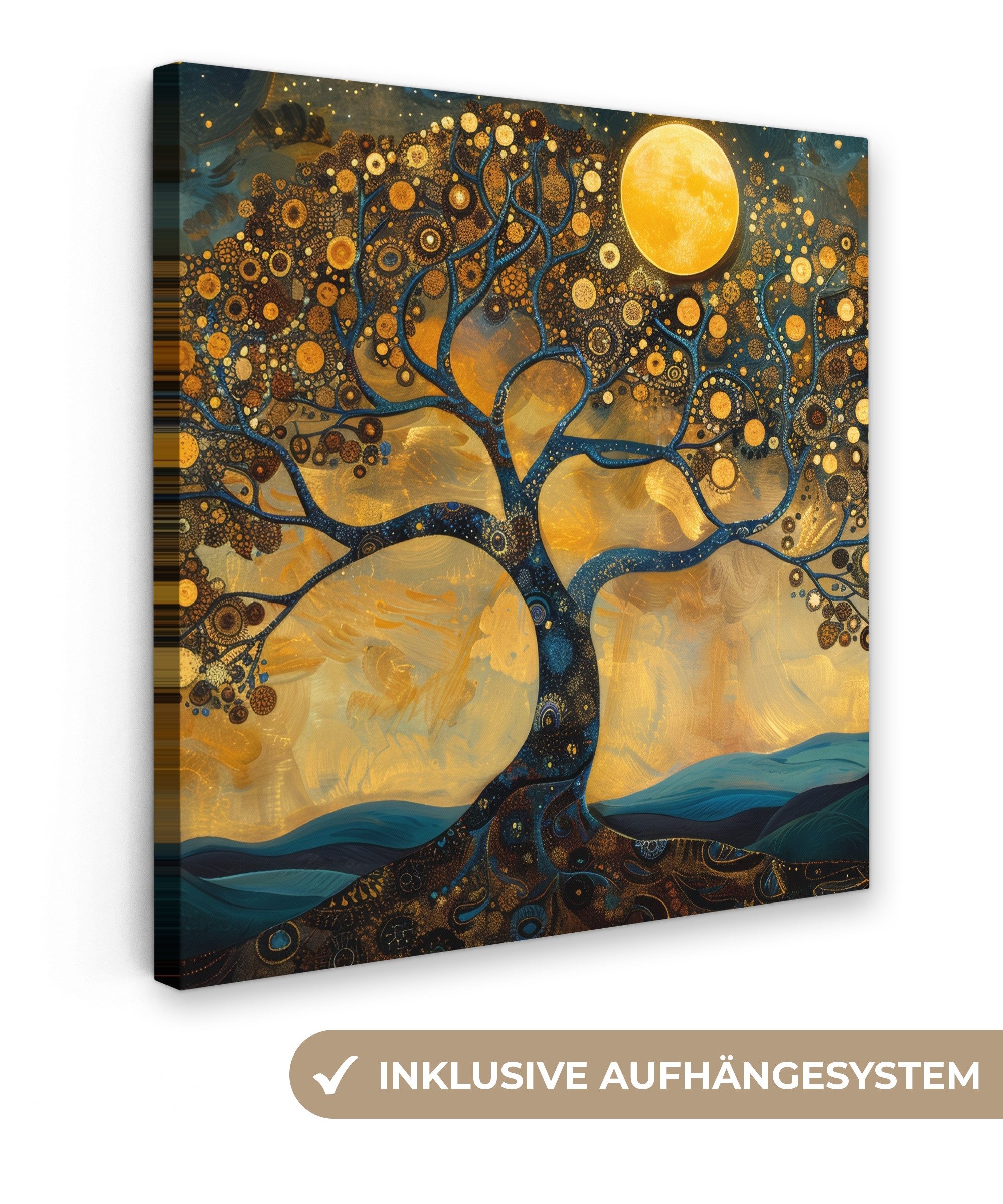 OneMillionCanvasses® Leinwandbild Baum - Industriell - Abstrakt - Gelb, Fot günstig online kaufen