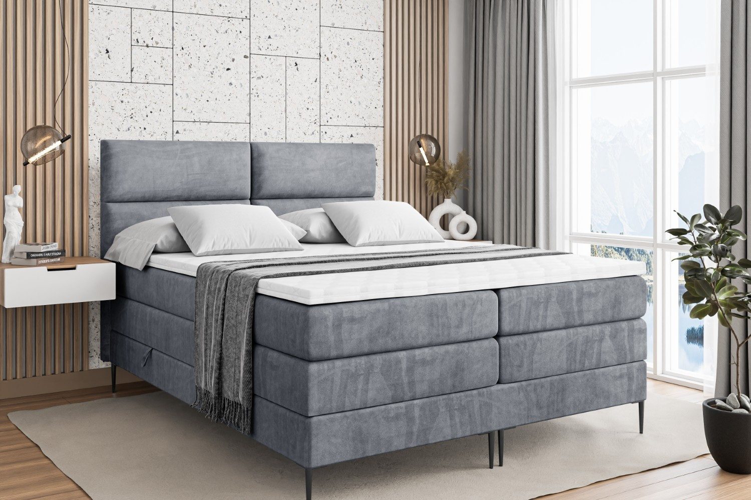 ALTDECOR Boxspringbett BOXI3-F KING (Multipocket-Matratze H4, günstig online kaufen