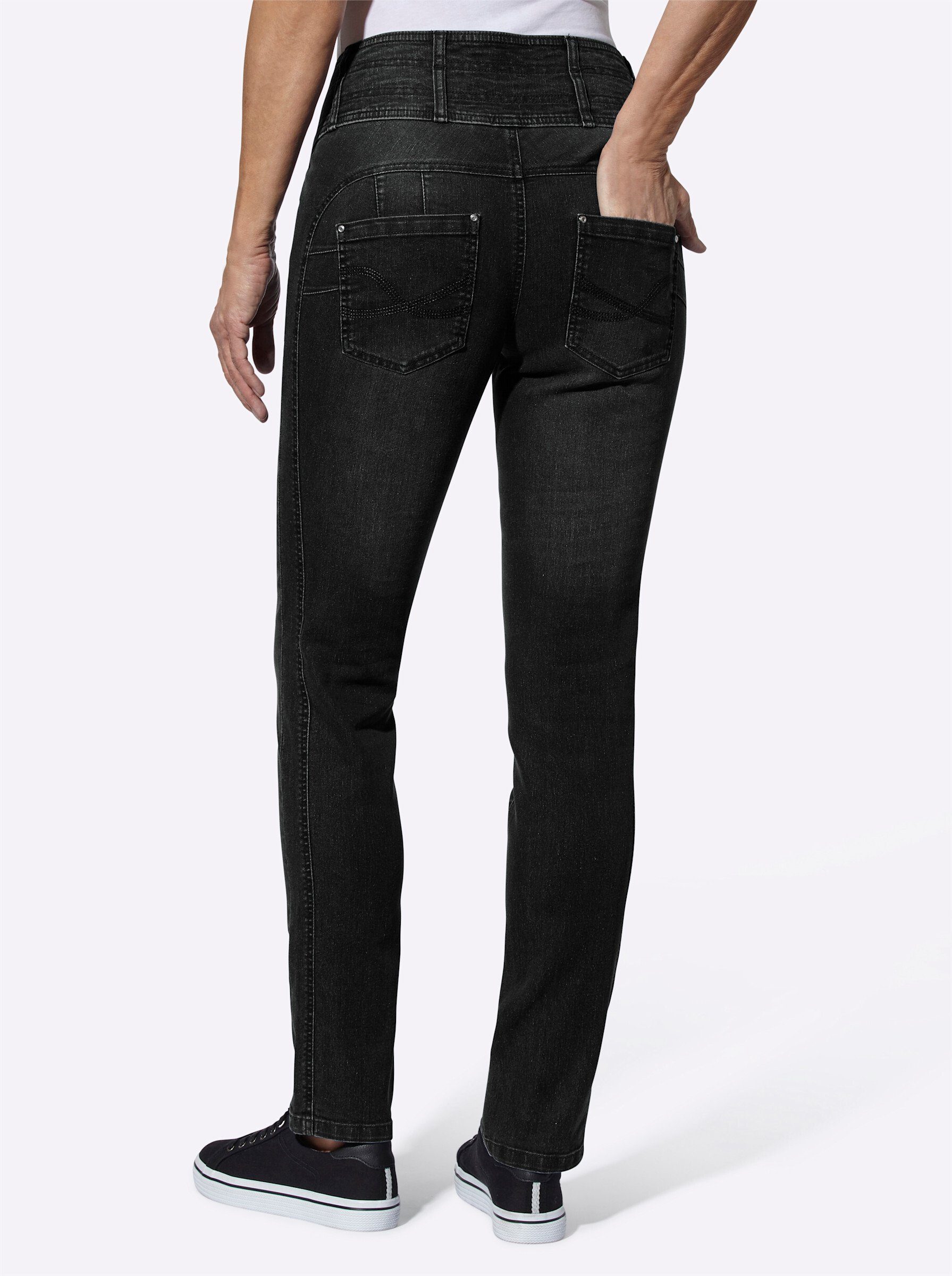 Jeans Bequeme an! Sieh black-denim