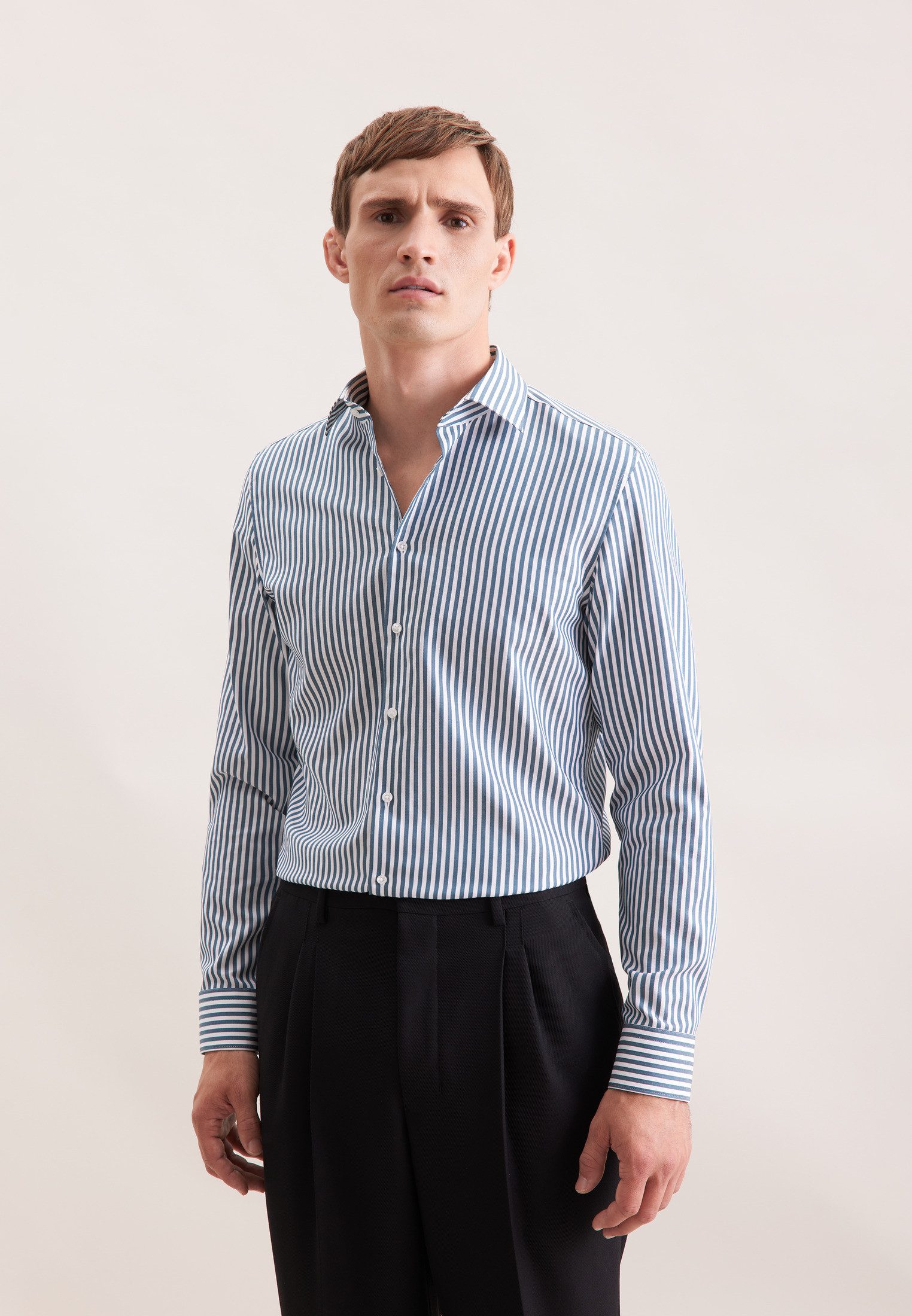 seidensticker Businesshemd Schwarze Rose Slim 1/1 Kentkragen Gestreift günstig online kaufen