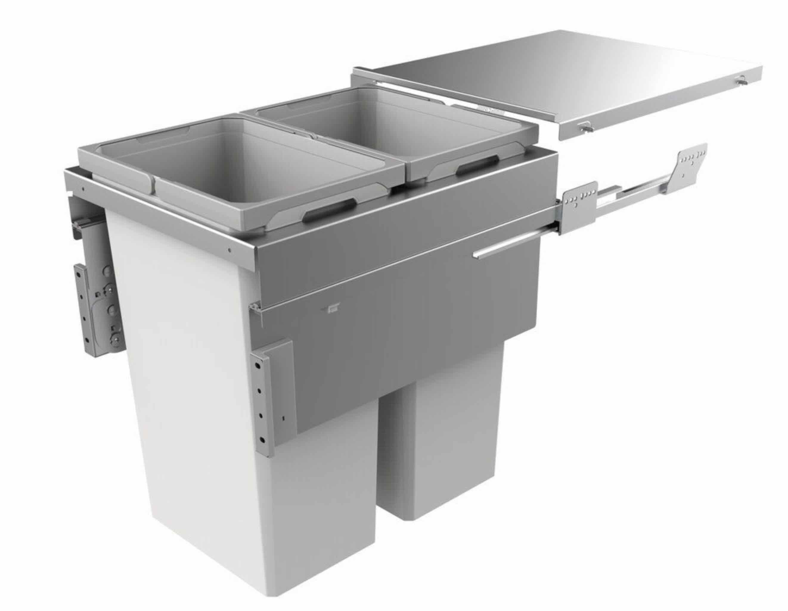 Naber Einbaumülleimer Naber Cox Clan® 580/450-2, hellgrau, H 580 mm, 70 Liter