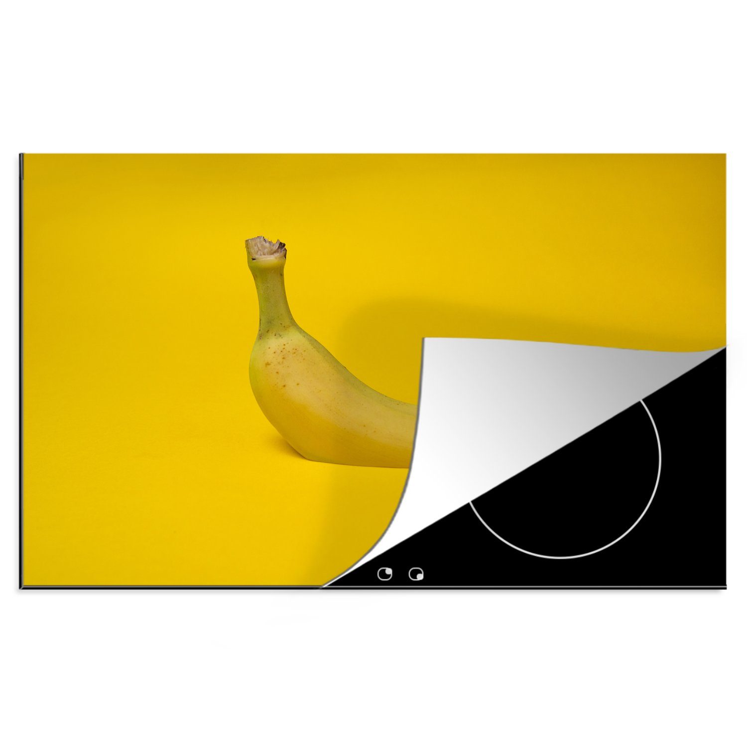 MuchoWow Herdblende-/Abdeckplatte Banane - Obst - Gelb, Vinyl, (1 tlg), 81x52 cm, Induktionskochfeld Schutz für die küche, Ceranfeldabdeckung