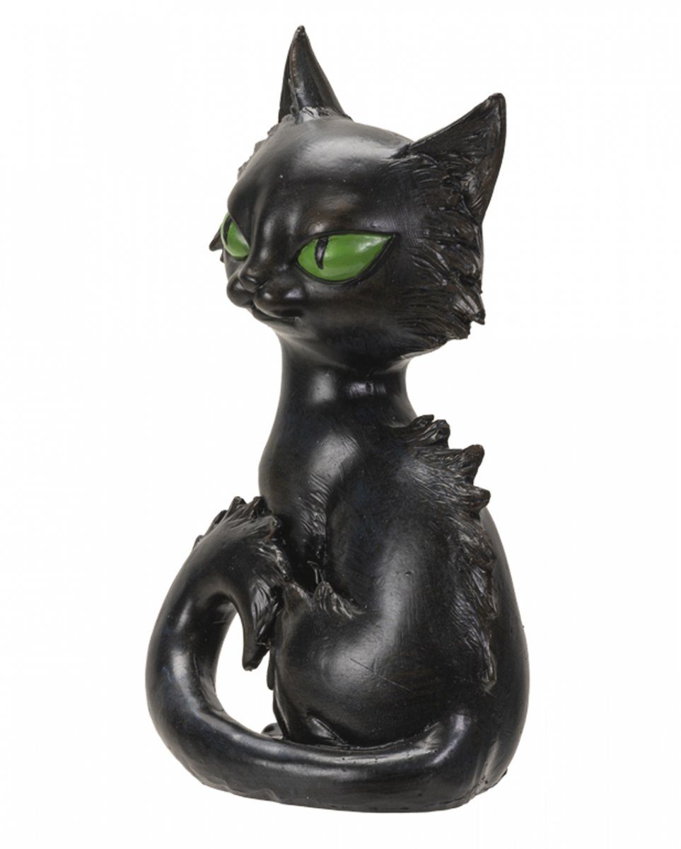 Dekofigur grünen Schwarze Hexenkatze Augen 20cm Rufus Horror-Shop mit