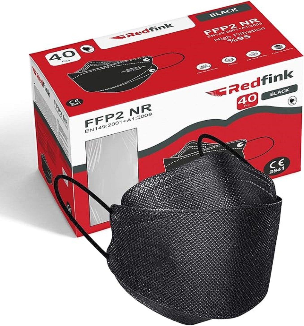 Fischform FFP2 Redfink 40 Gesichtsmaske Schwarz Stück Maske