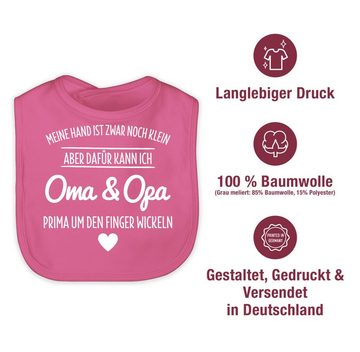 Shirtracer Lätzchen Oma und Opa um den Finger wickeln Großeltern, Sprüche Baby