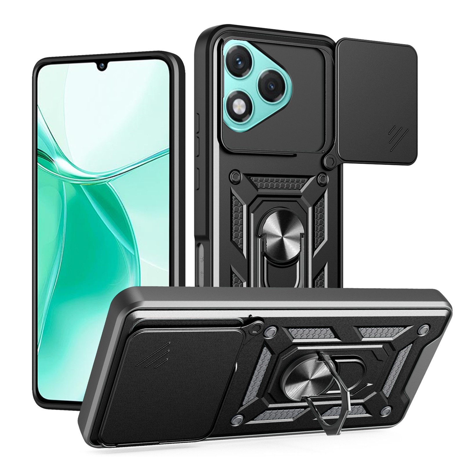 betterfon Handyhülle Panzer Hülle für Honor 400 Lite Outdoor Case mit Kameraschutz, Outdoorhülle mit Ringhalter Smartstand und Silikonkern